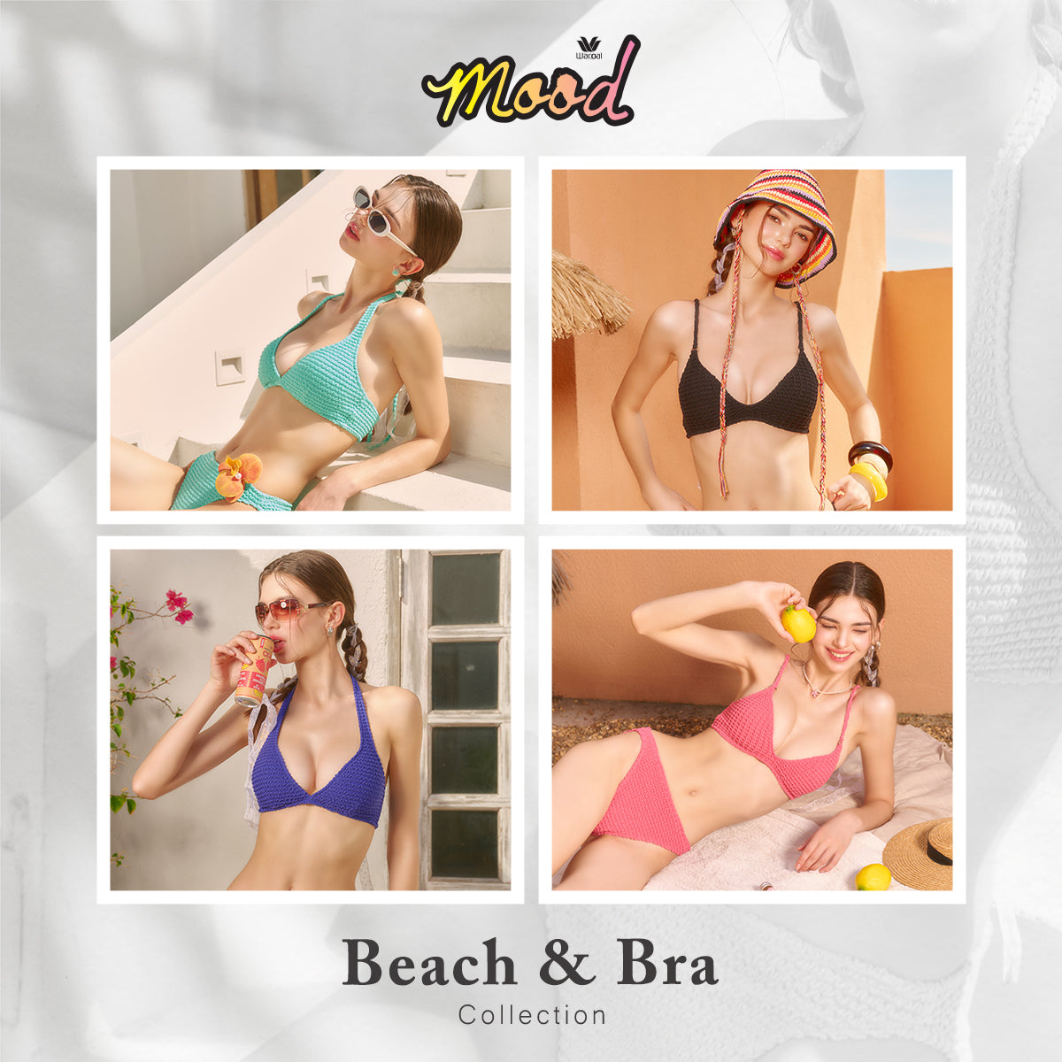 Wacoal Mood Beach & Bra เสื้อว่ายน้ำ รุ่น MM1U10 (เข้าคู่ กางเกงว่ายน้ำ รุ่น MM6U10) สีดำ (BL)