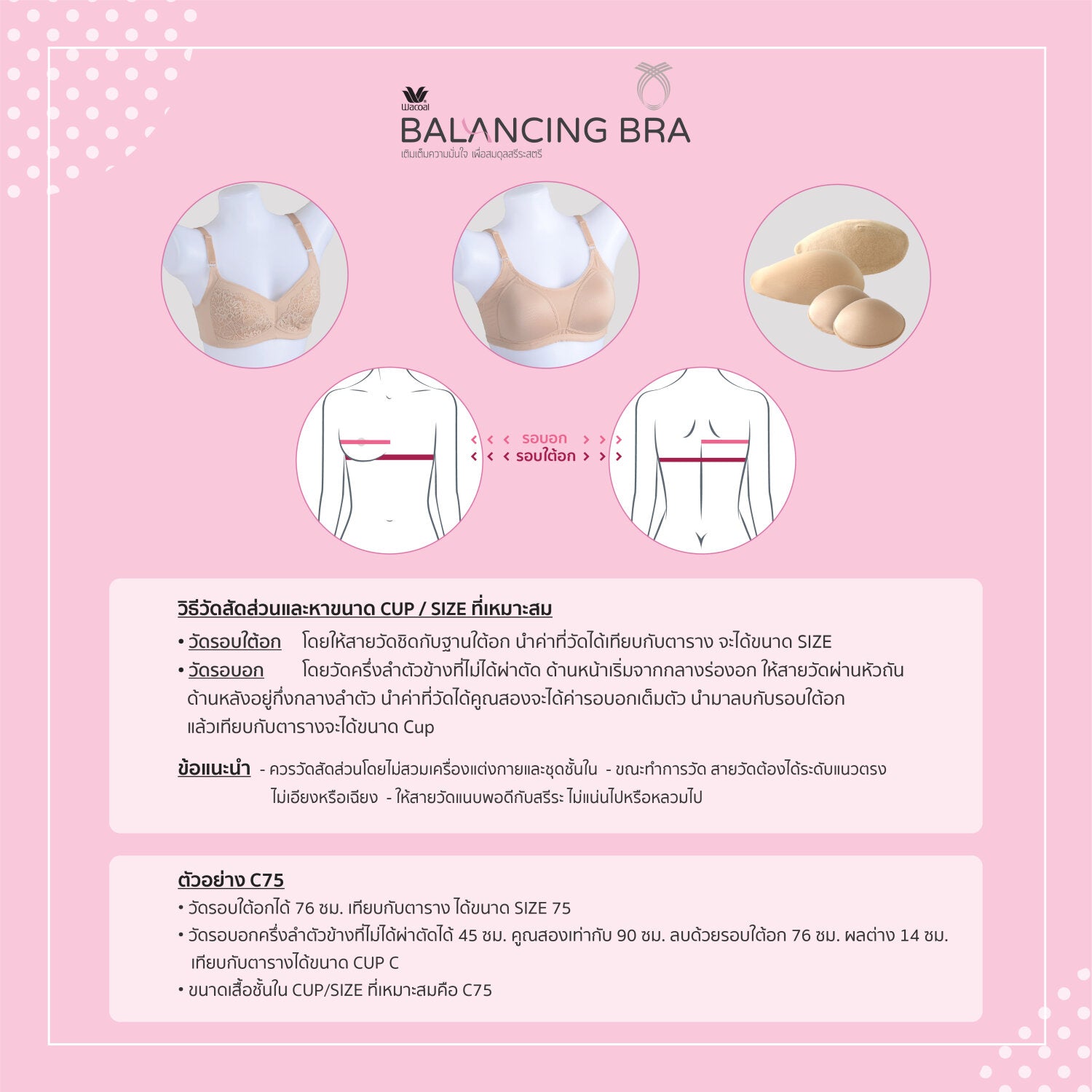 Wacoal Balancing Bra บราสำหรับใส่เต้านมเทียม รุ่น WXB515 สีเทา (GY)