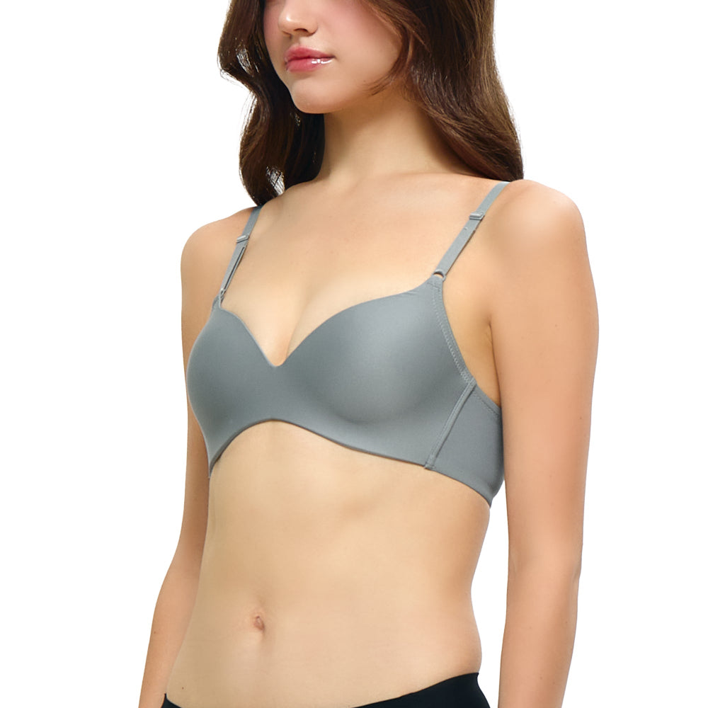 Wacoal Mood Travel Bra บราม้วนได้ ไร้โครง รุ่น MM1243 สีเขียวอมเทา (GV)