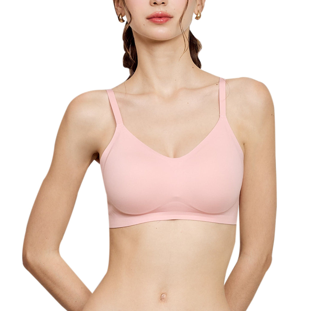 Wacoal Mood ชุดชั้นเนียน บราไร้โครง Smart Size เสริมฟองน้ำ รุ่น MM1F06 สีชมพู (LP)