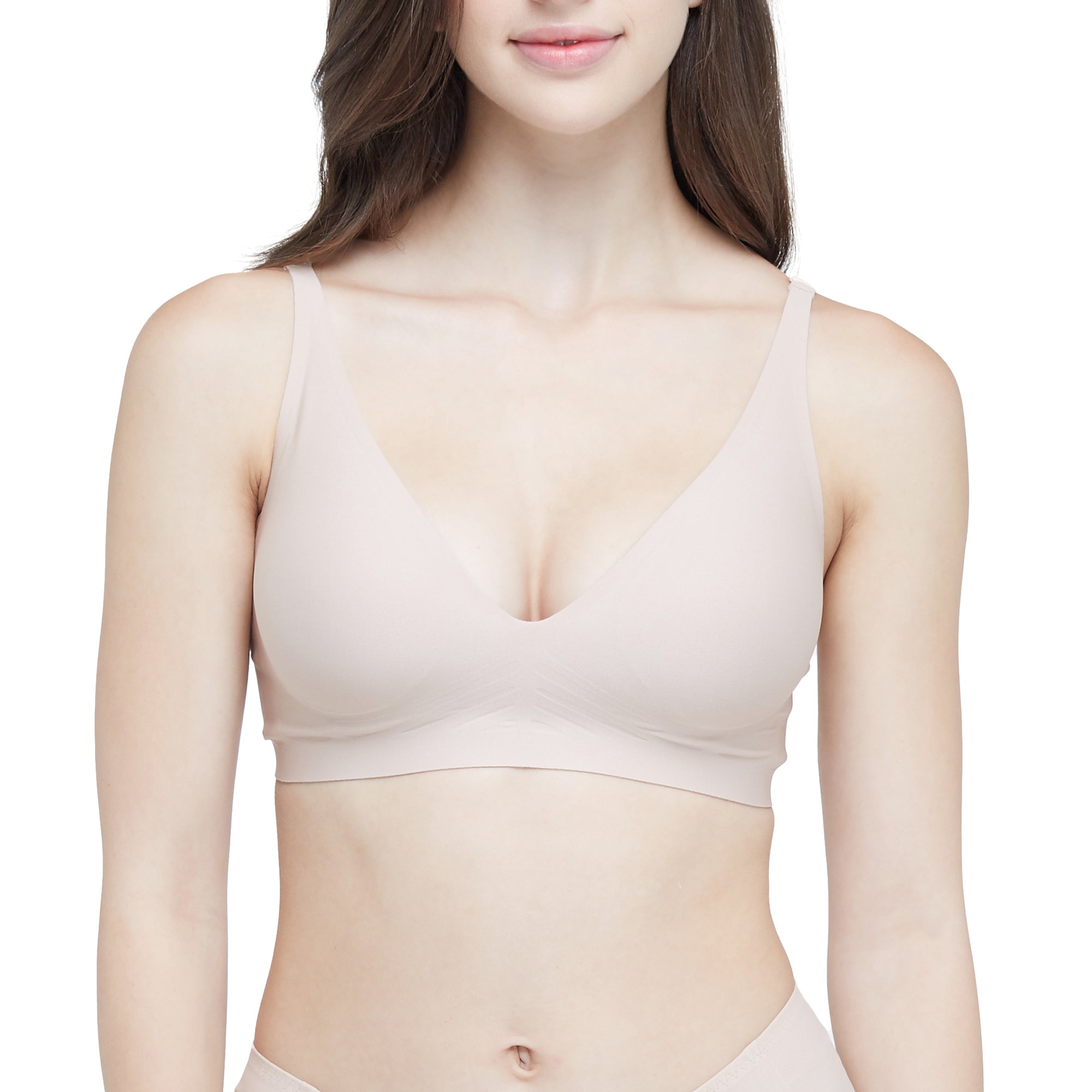 Wacoal ชุดชั้นเนียน บราไร้โครง Smart Size ฟองน้ำบาง รุ่น MM1X72 สีเบจ (BE)