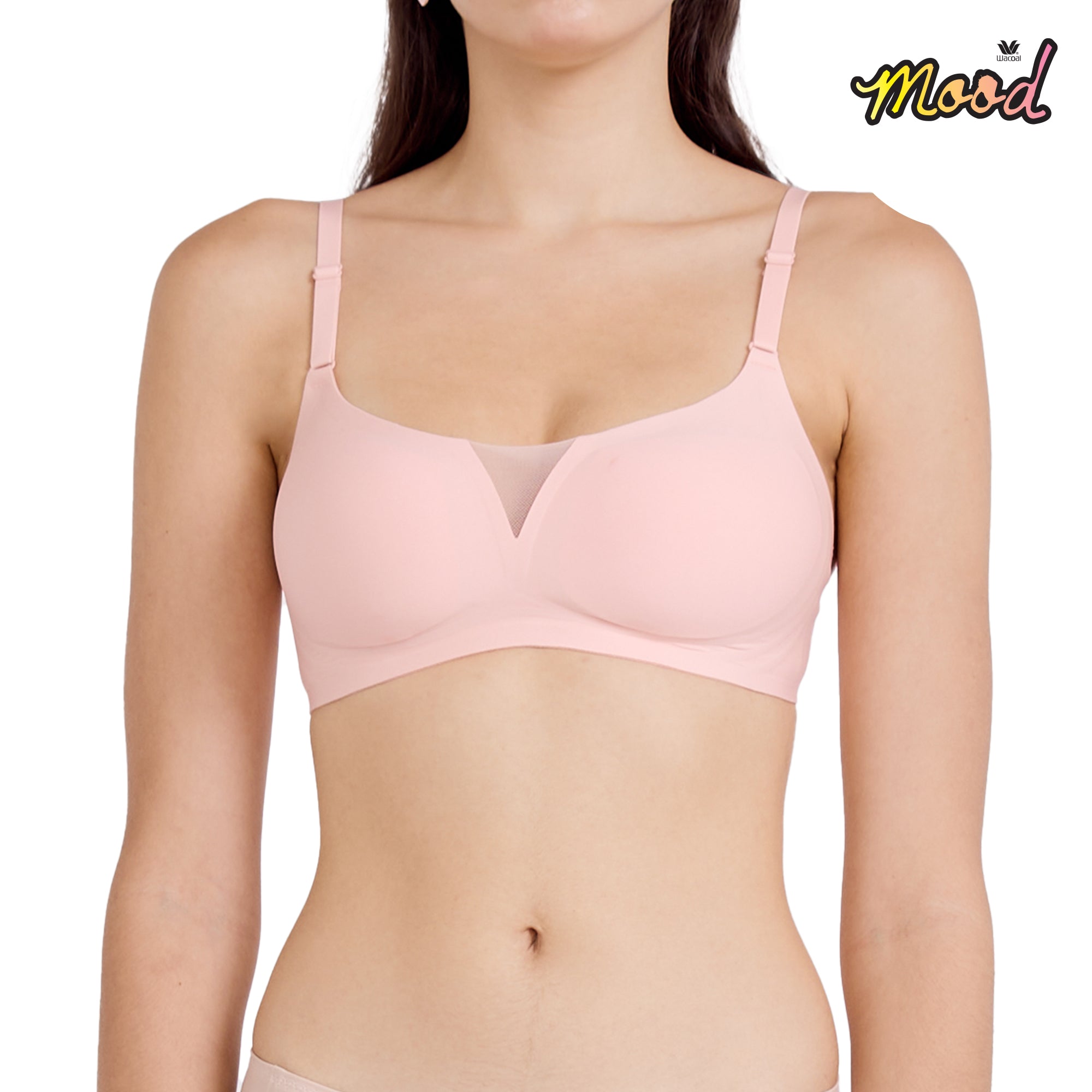Wacoal ชุดชั้นเนียน บราไร้โครง Smart Size ฟองน้ำบาง รุ่น MM1Y01 สีชมพูอ่อน (OR)