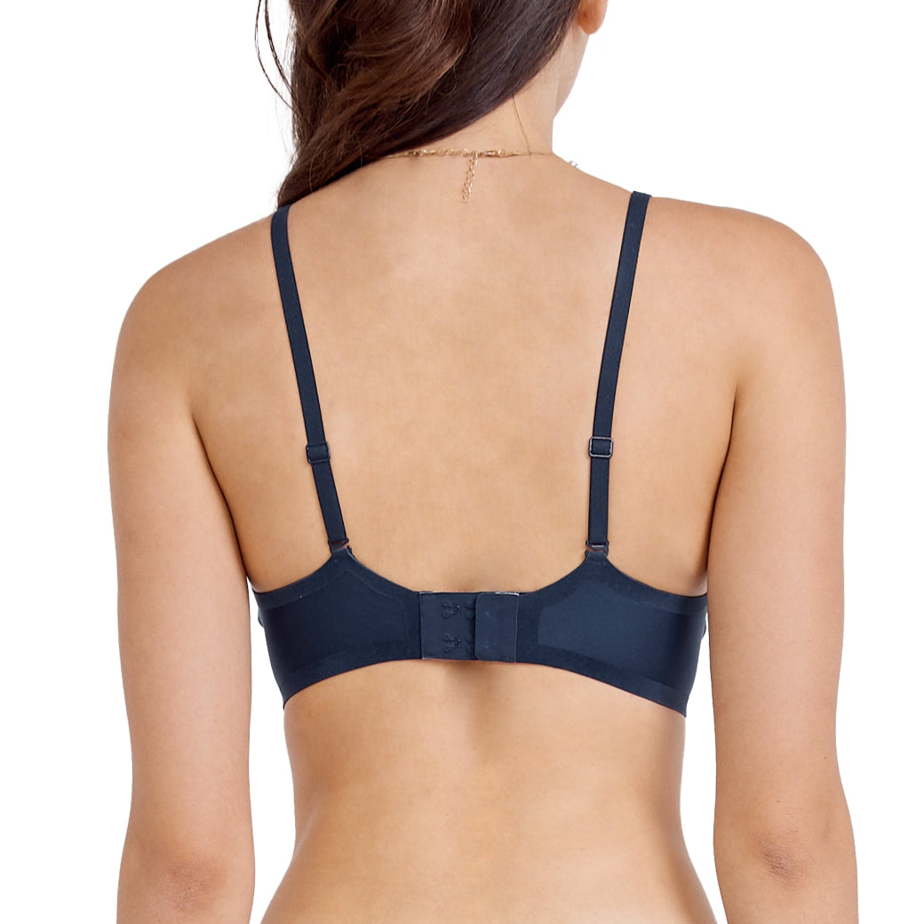 Wacoal Mood ชุดชั้นเนียน บราไร้โครง เนียนเรียบ ฟองน้ำบาง รุ่น MM1Y04 สีน้ำเงินเข้ม (BU)