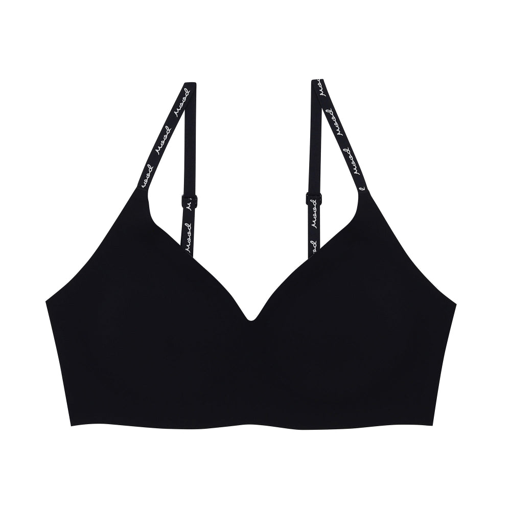 Wacoal Mood ชุดชั้นเนียน บราไร้โครง Smart Size เสริมฟองน้ำ รุ่น MM1Y24 สีดำ (BL)