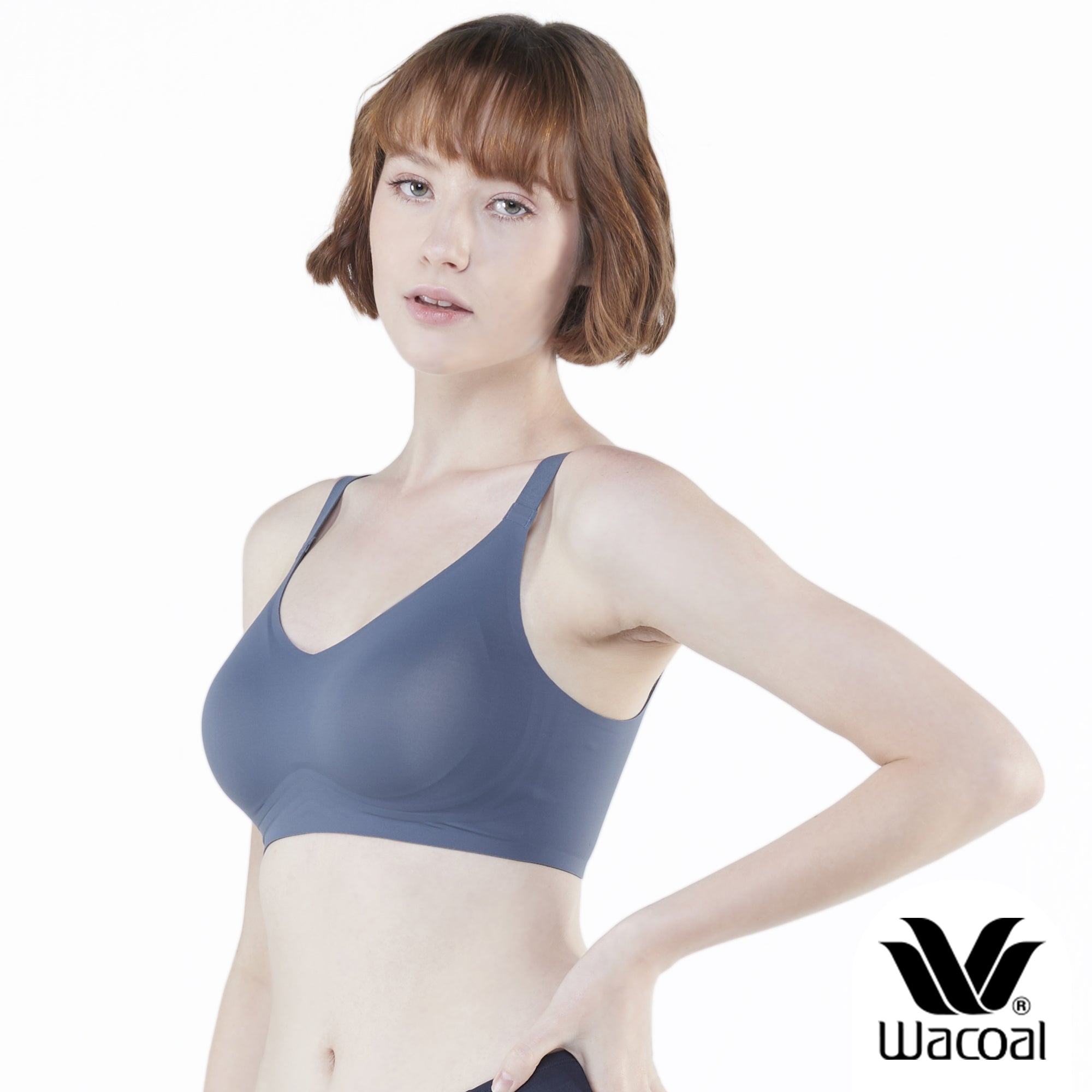 Wacoal ชุดชั้นเนียน บราไร้โครง Smart Size เสริมฟองน้ำ แพ็ค 2 ชิ้น รุ่น WB3Y28/WB3228 สีน้ำเงิน (BU)