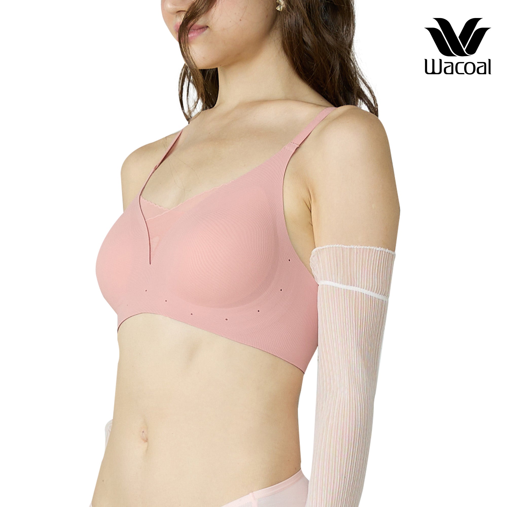 Wacoal ชุดชั้นเนียน บราไร้โครง Smart Size เสริมฟองน้ำ รุ่น WB3Y32 สีน้ำตาล (BR)