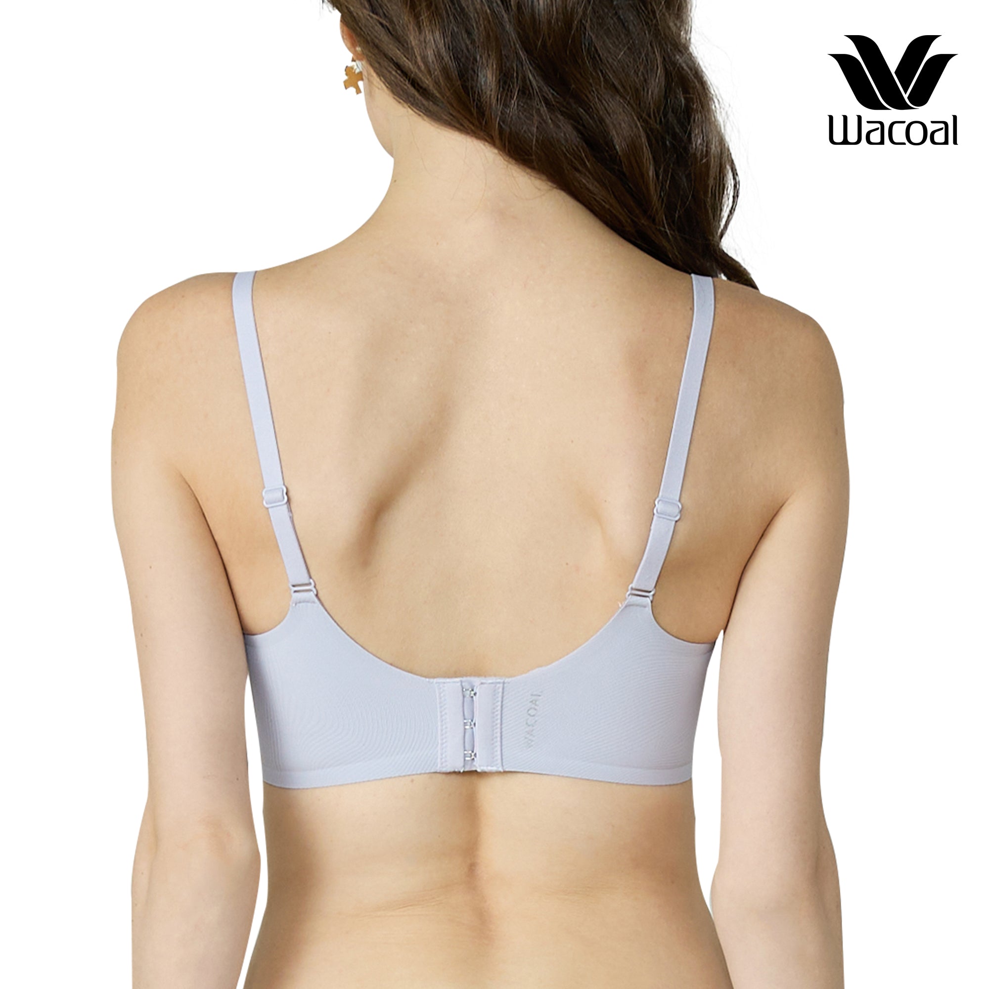 Wacoal ชุดชั้นเนียน บราไร้โครง Smart Size เสริมฟองน้ำ รุ่น WB3Y32 สีม่วง (VI)