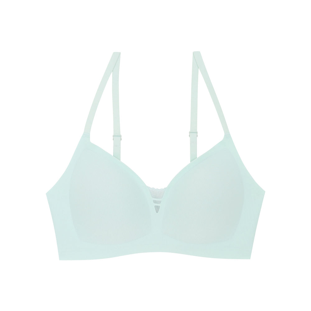 Wacoal บราไร้โครง Smart size ผ้าร่องแต่งลูกไม้ รุ่น WB3Y38 สีเขียว (ME)