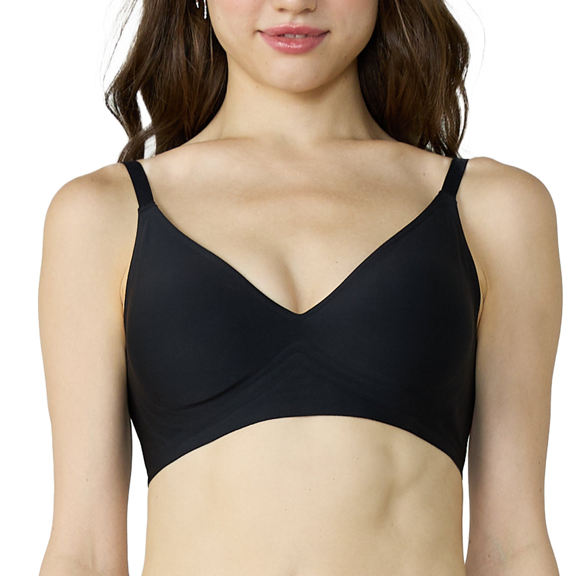 Wacoal Smart Size Low Back Bra บราไร้โครงวาโก้ รุ่น WB3Y40 สีดำ (BL)