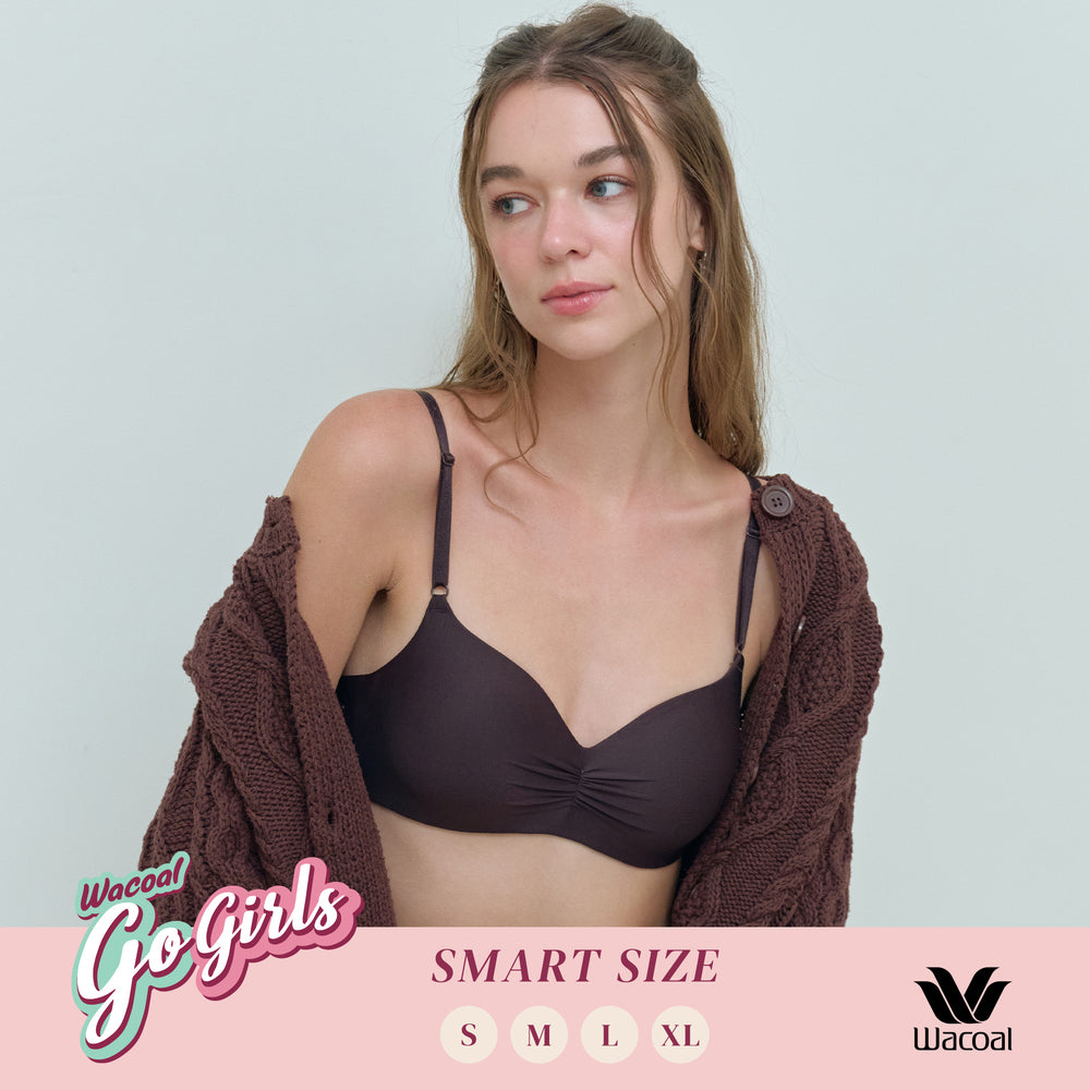Wacoal Smart Size Easy Matching Bra บราไร้โครงวาโก้ รุ่น WB3Y41 สีน้ำตาลไหม้ (BT)