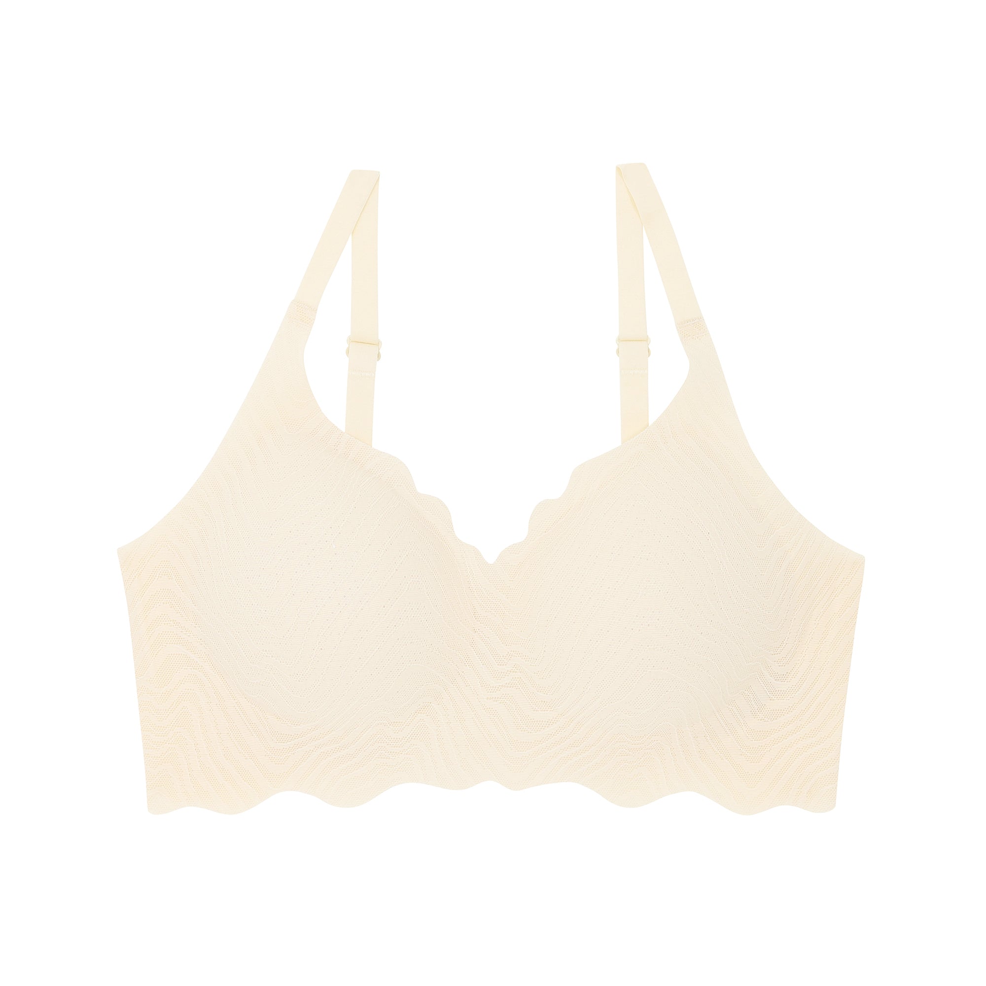 Wacoal บราไร้โครง Smart size บราลูกไม้ลายคลื่น รุ่น WB3Y42 สีครีม (CR)