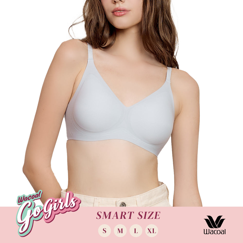 Wacoal บราไร้โครง เย็นสบาย Smart Size Easy Icy รุ่น WB3Y45 สีฟ้า (SX)