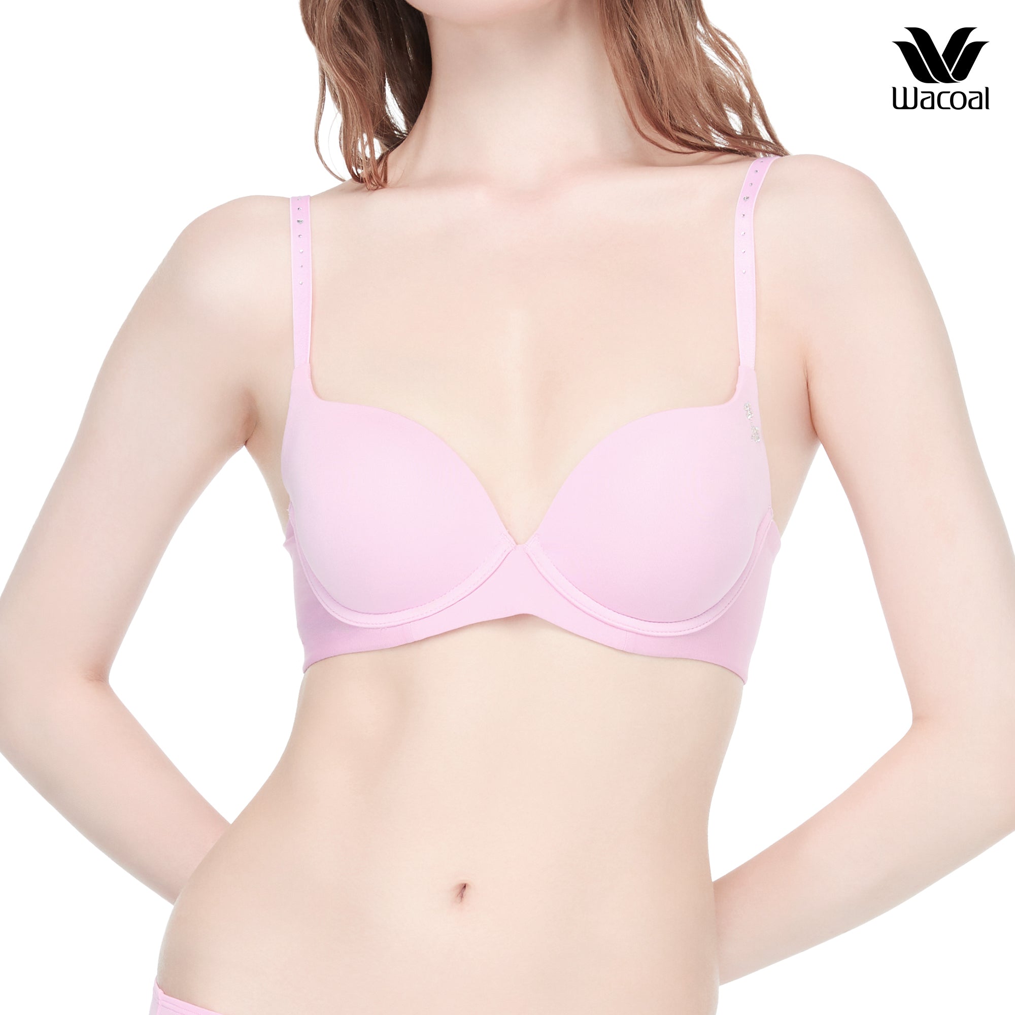Wacoal บรามีโครง เสริมฟองน้ำบาง 15 มิล รุ่น WB5P89 สีชมพู (CP)
