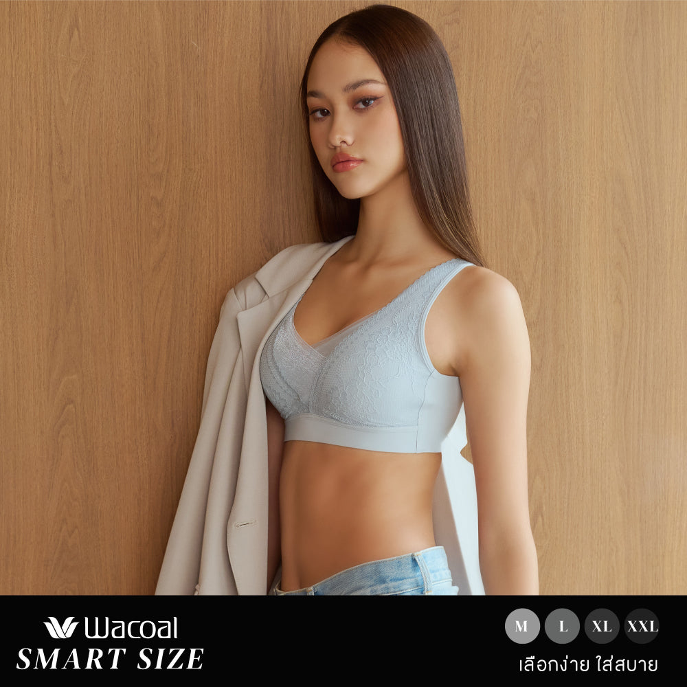 Wacoal Smart Size บราไร้โครง สอดPAD 8 มิล รุ่น WB5X79 สีเทาฟ้า (GY)