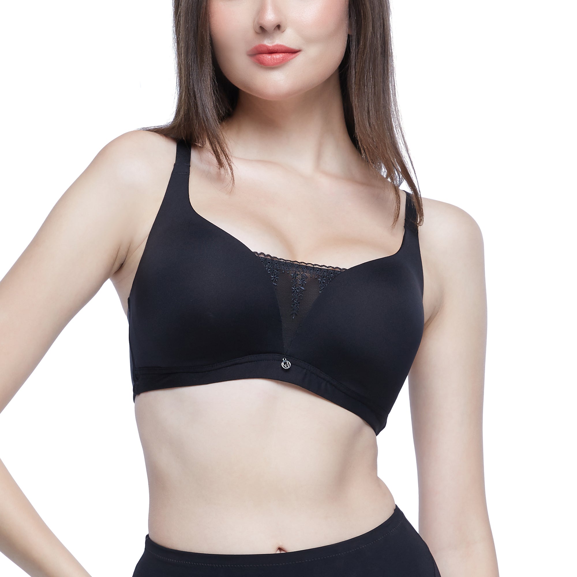 Wacoal Curve Diva บราเก็บกระชับสาวคัพใหญ่ รุ่น WB7540 ( เข้าคู่กางเกงรุ่น WY1181 ) สีดำ (BL)