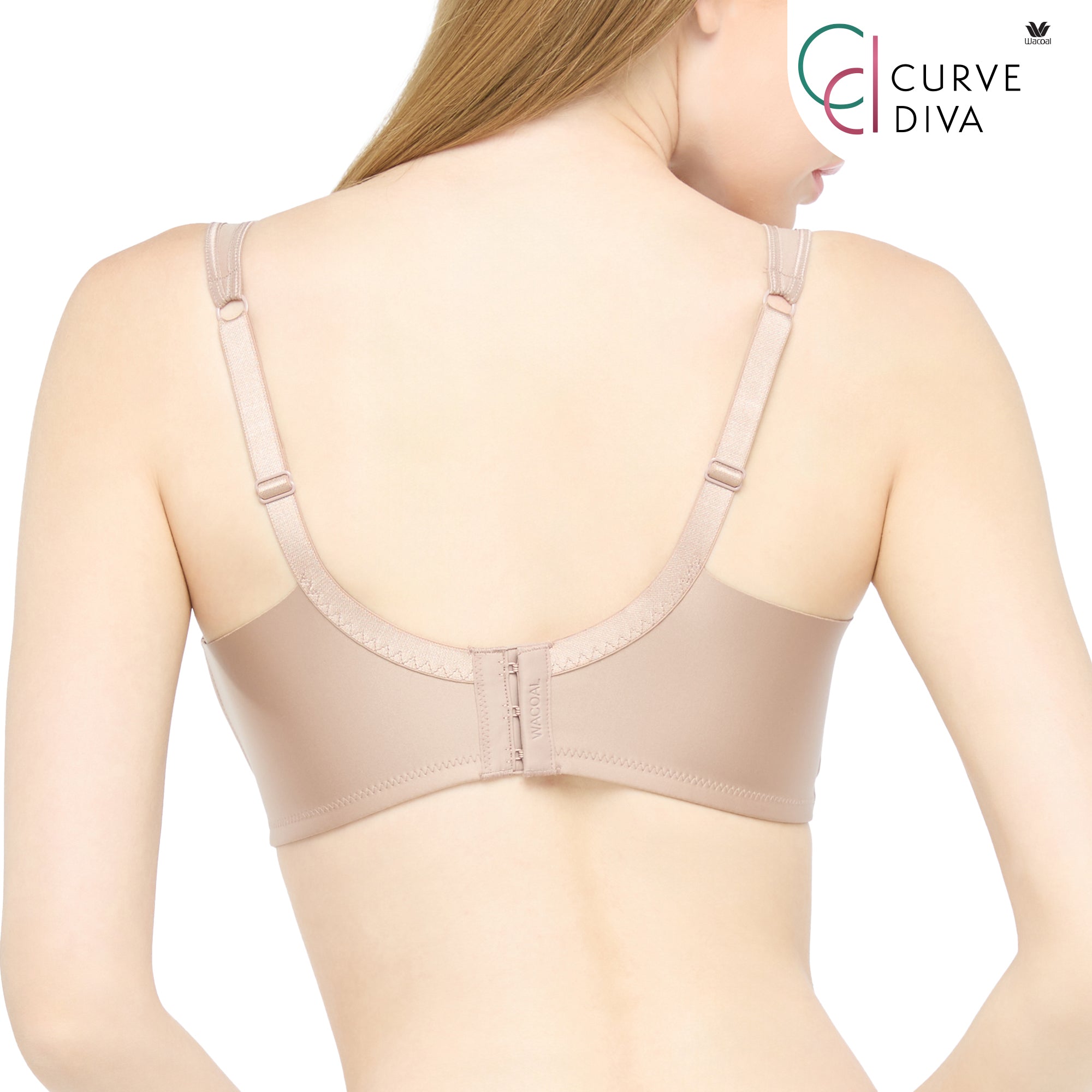 Wacoal Curve Diva บราไร้โครงเก็บกระชับ สาวคัพใหญ่ รุ่น WB7546 สีโอวัลติน (OT)