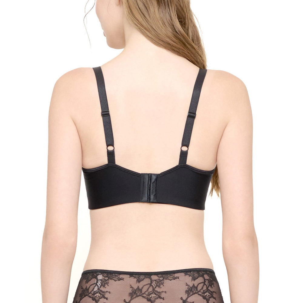 Wacoal Curve Diva บราไร้โครงเก็บกระชับ สาวคัพใหญ่ รุ่น WB7550/WQ1541 (เข้าคู่กางเกงใน รุ่น MU7550) สีดำ (BL)