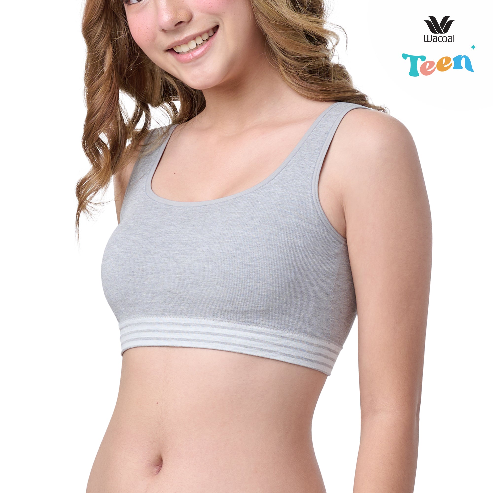 Wacoal Teen ชุดชั้นในสำหรับวัยใส บราไร้โครง รุ่น WBT118 สีเทา (GY)