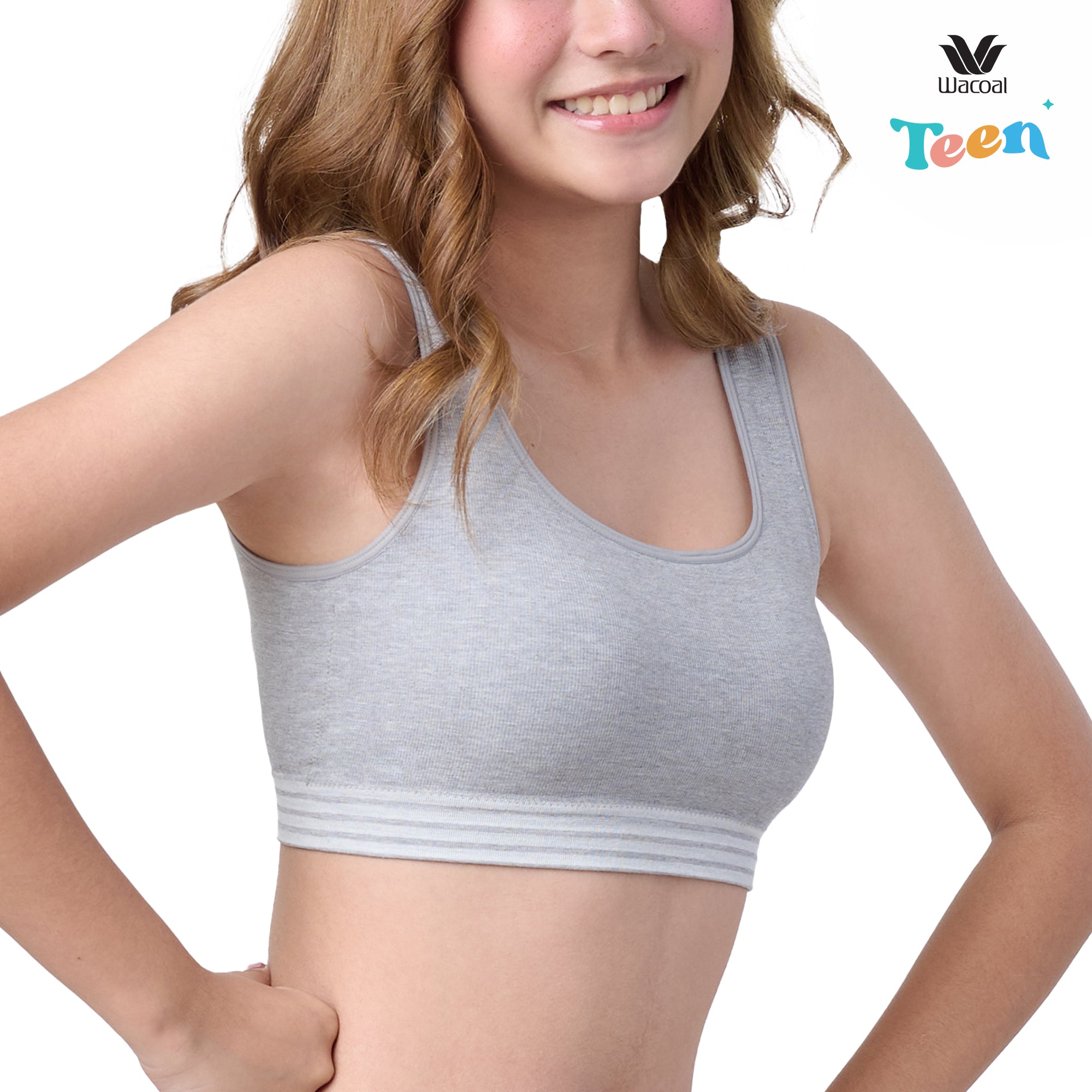 Wacoal Teen ชุดชั้นในสำหรับวัยใส บราไร้โครง รุ่น WBT118 สีเทา (GY)