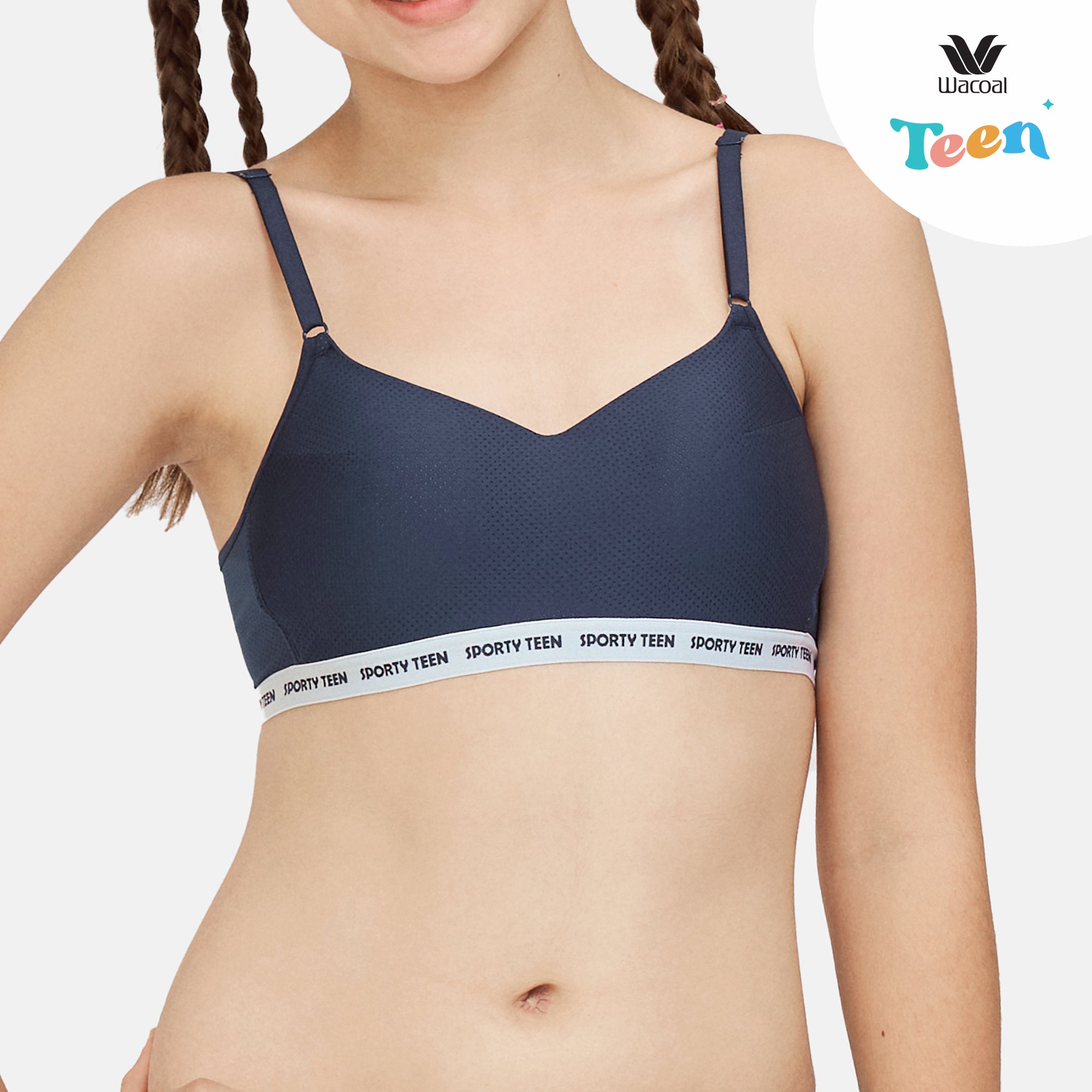 Wacoal Teen ชุดชั้นในสำหรับวัยใส บราไร้โครง รูปแบบสปอร์ต รุ่น WBT311 สีน้ำเงิน (NB)