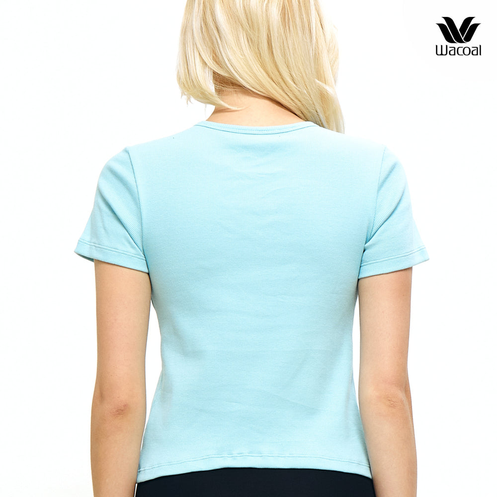 Wacoal เสื้อยืดเสริมบรา Bra Top รุ่น WH4A07 สีฟ้า (SX)