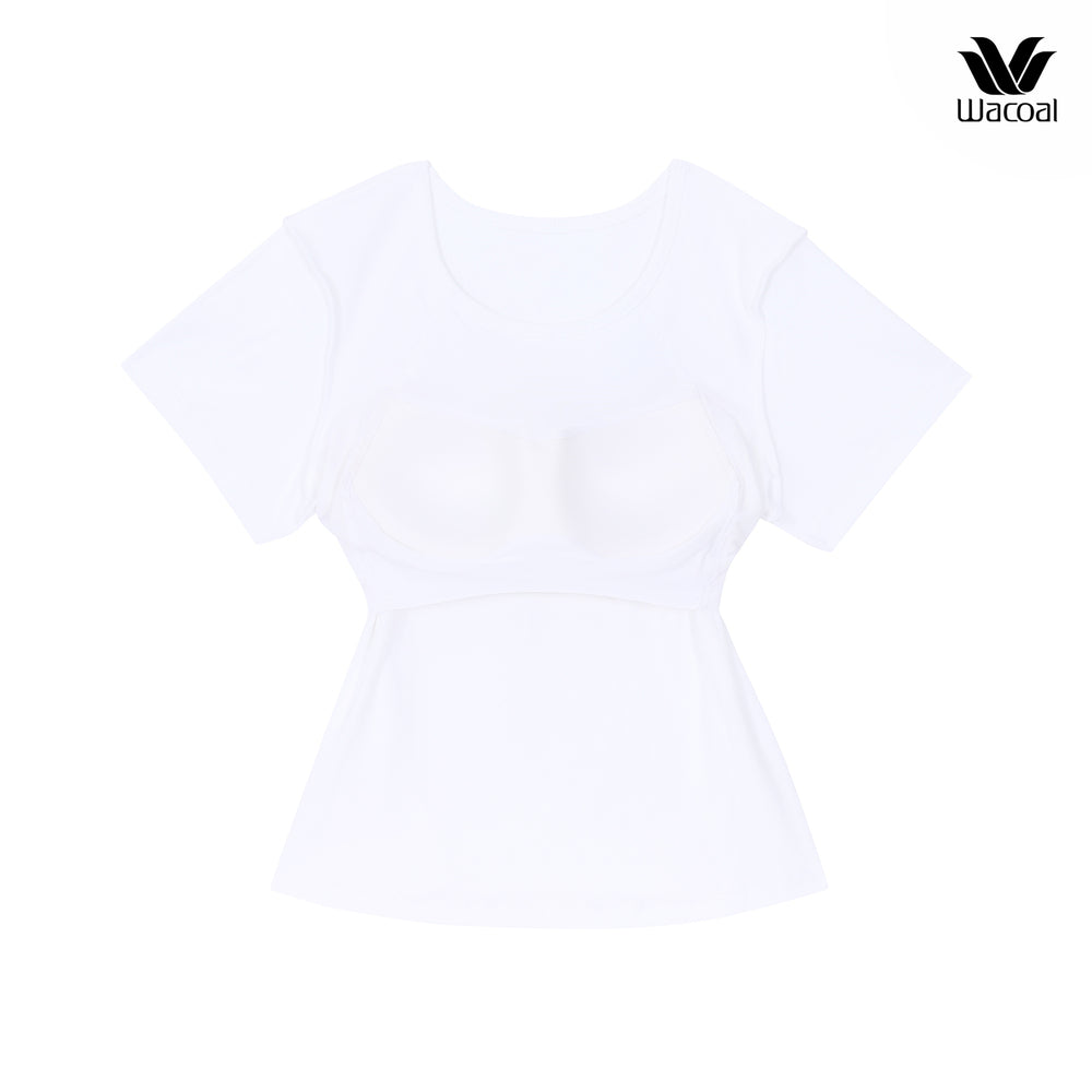 Wacoal เสื้อยืดมีบรา Bra Top รุ่น WH4A07 สีขาว (WH)