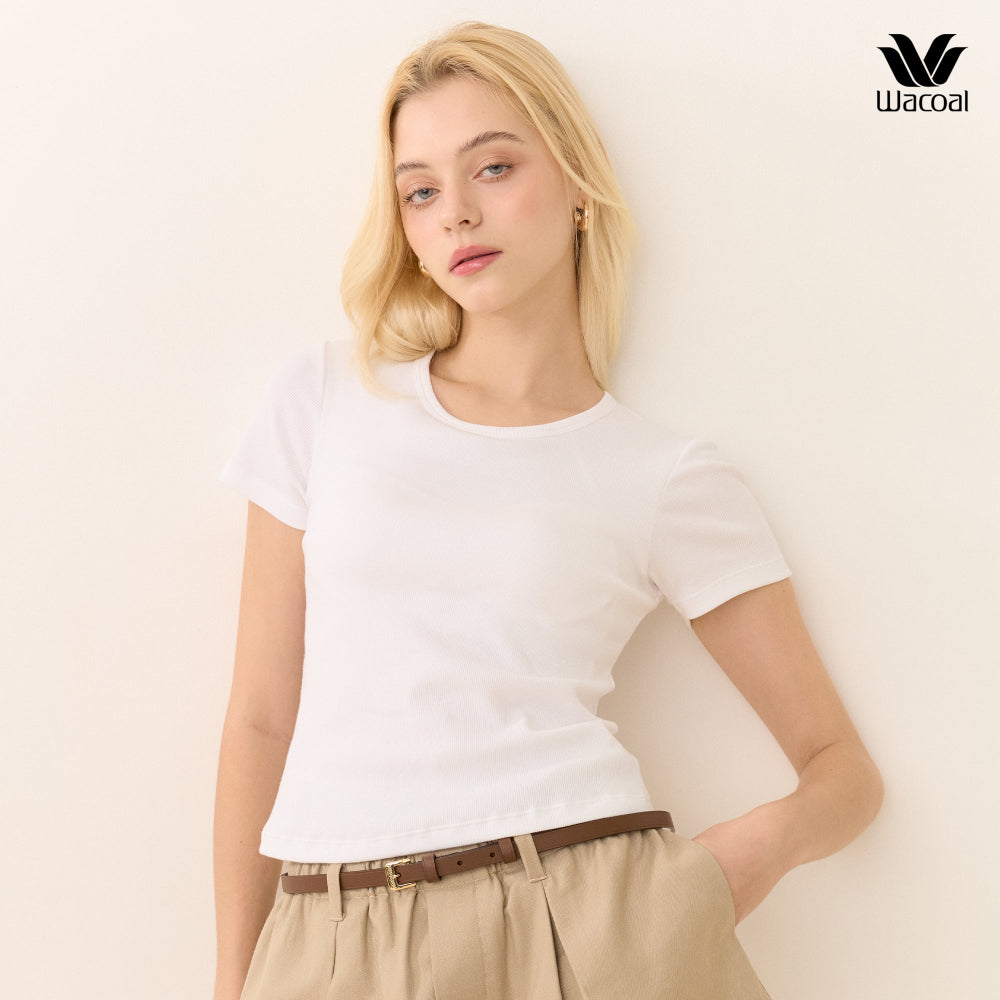 Wacoal เสื้อยืดมีบรา Bra Top รุ่น WH4A07 สีขาว (WH)
