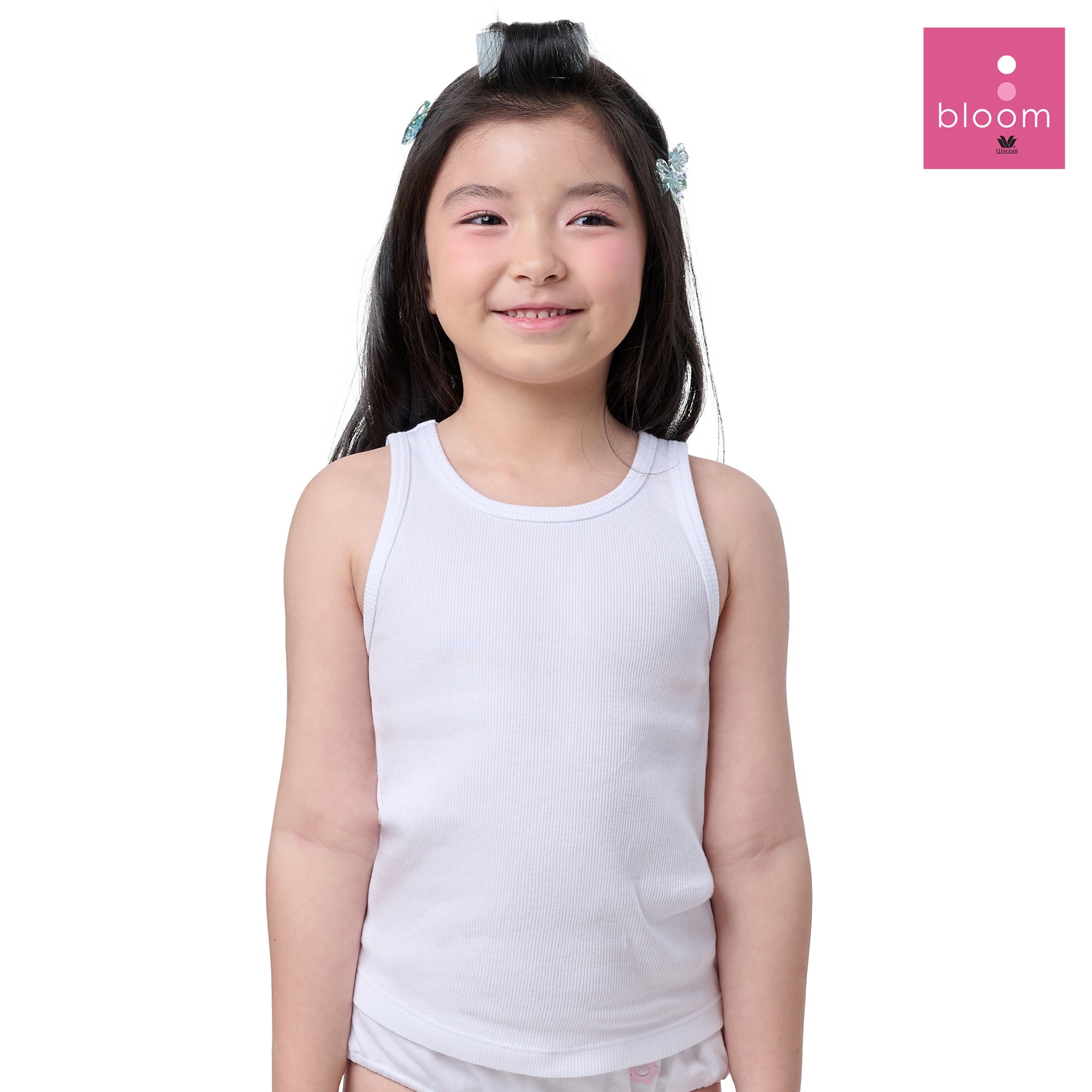 Wacoal Bloom Step 1 ชุดชั้นในสำหรับเด็ก เสื้อทับตัวยาวแบบเรียบ Pack 2 ชิ้น รุ่น WH6G22 สีขาว (WH)