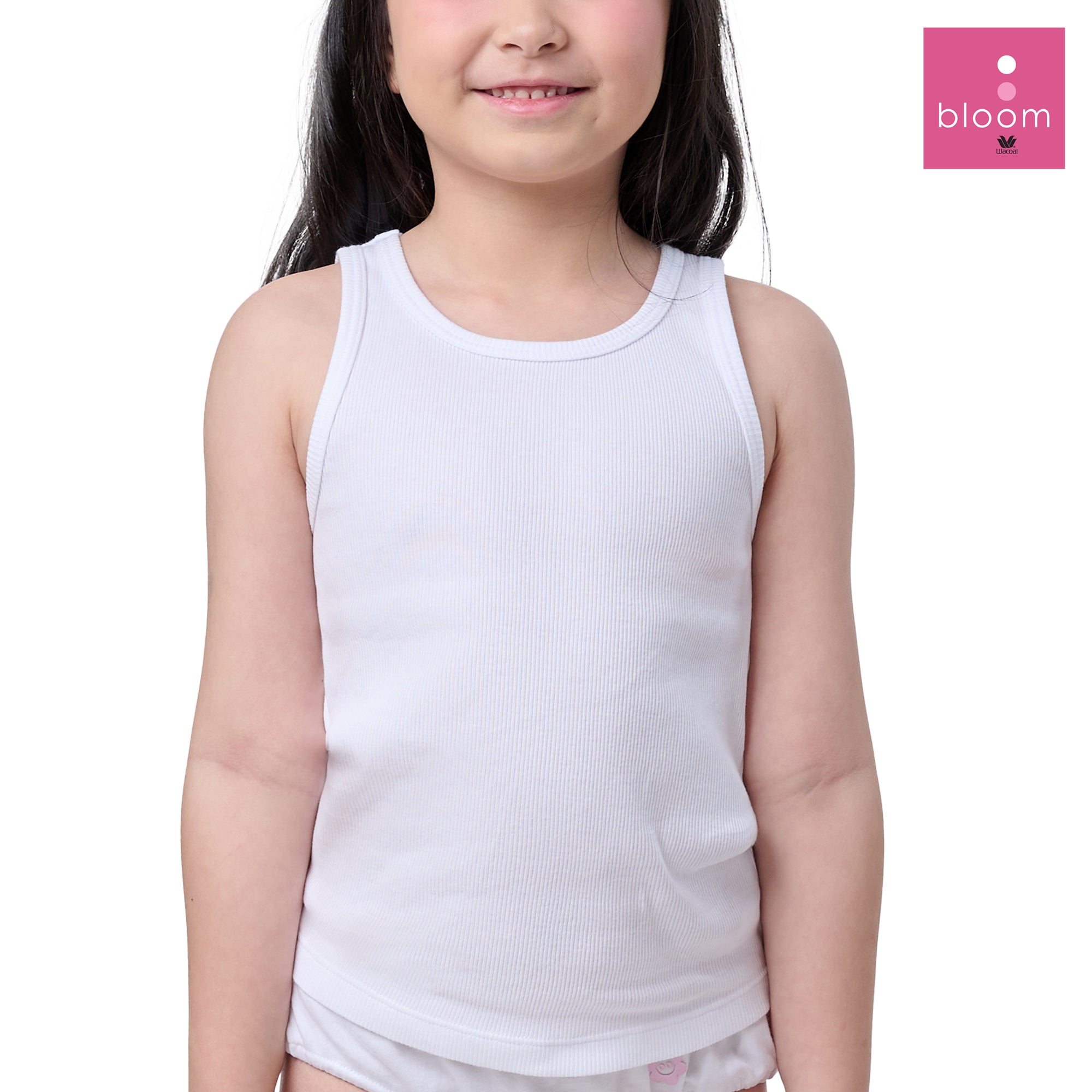 Wacoal Bloom Step 1 ชุดชั้นในสำหรับเด็ก เสื้อทับตัวยาวแบบเรียบ Pack 2 ชิ้น รุ่น WH6G22 สีขาว (WH)