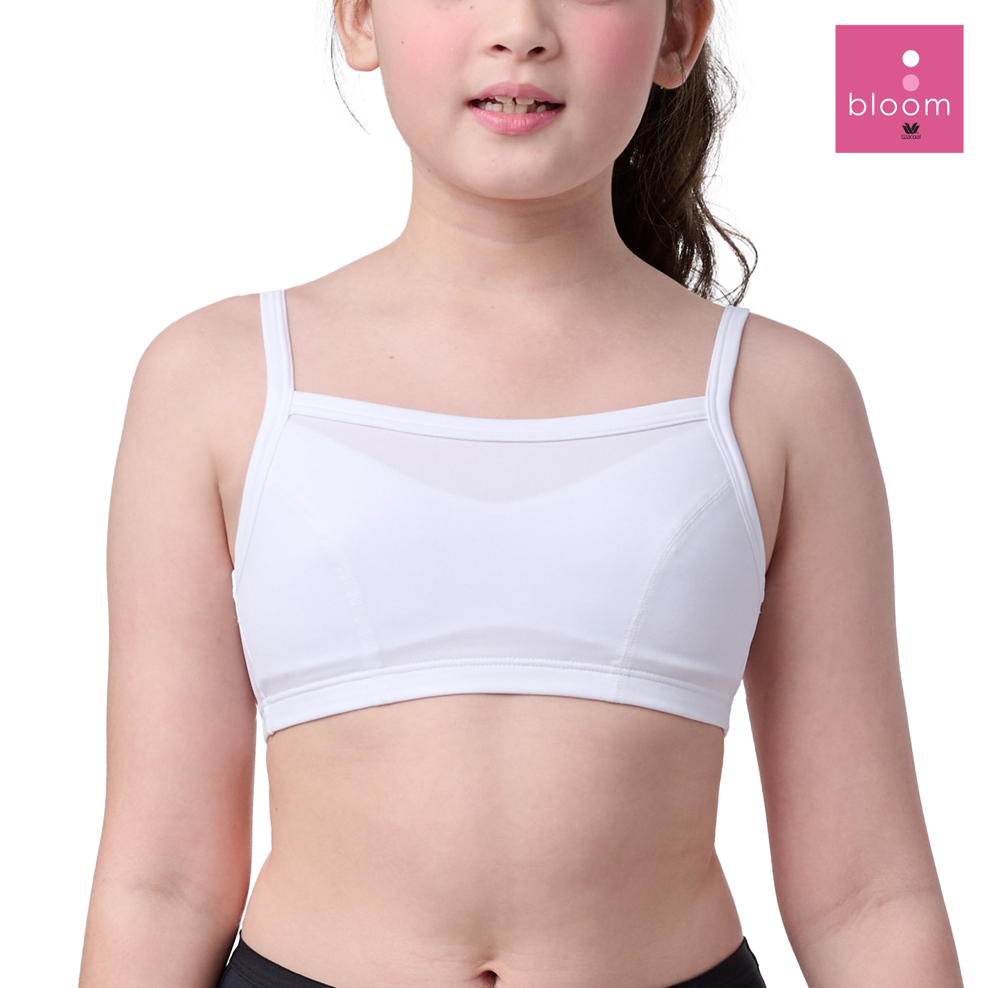 Wacoal Bloom Step 2 ชุดชั้นในสำหรับเด็ก เสื้อกล้ามครึ่งตัว แบบเรียบ รุ่น WH6L26