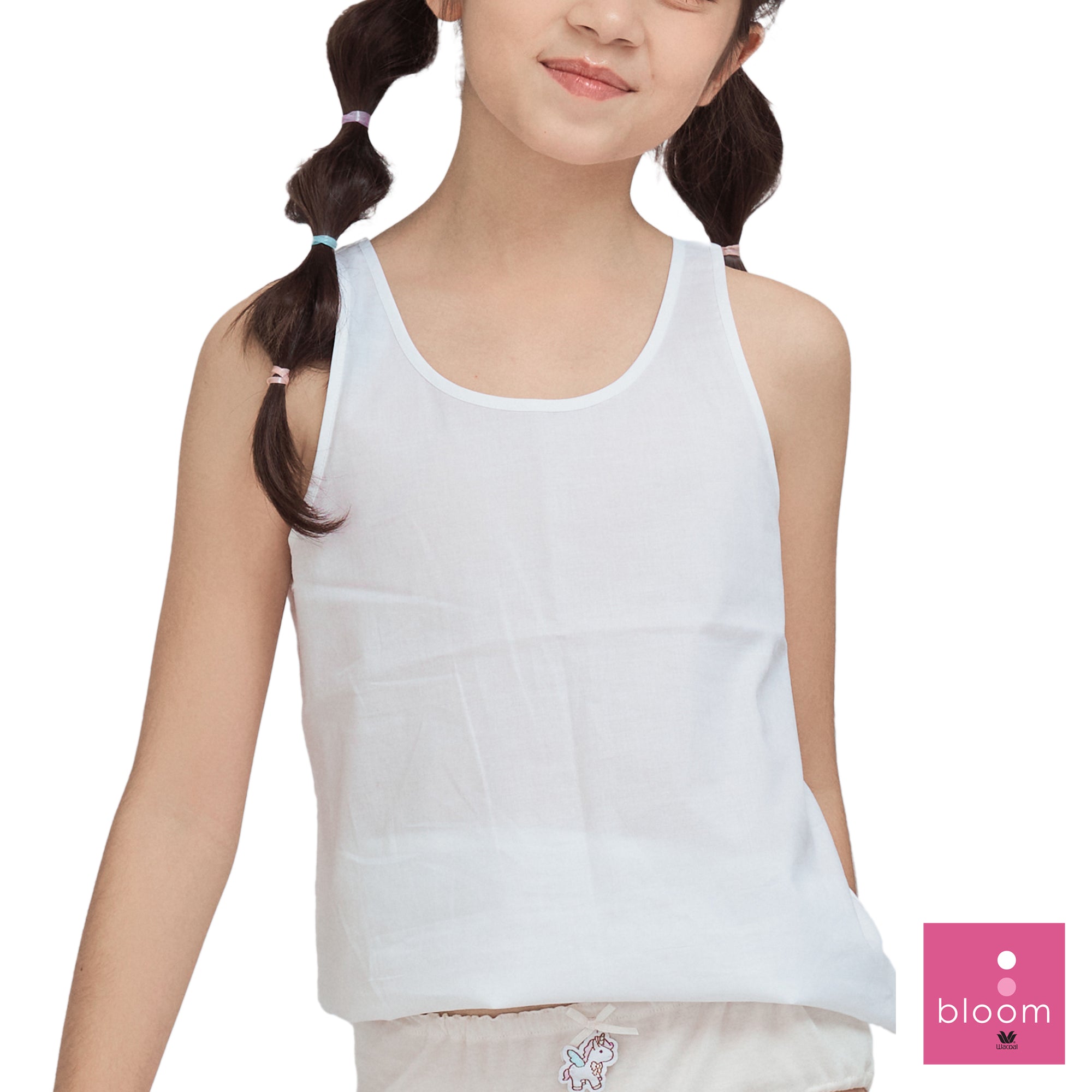 Wacoal Bloom Step 1 ชุดชั้นในสำหรับเด็ก เสื้อทับตัวยาวแบบเรียบ รุ่น WH6Q52