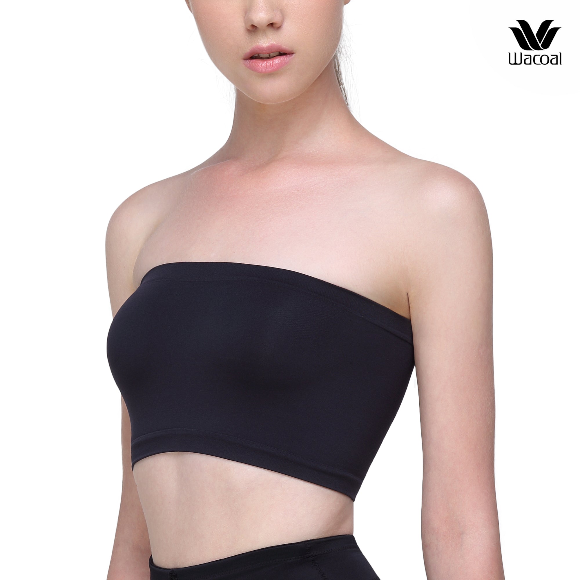 Wacoal Lingerie Seamless Bra วาโก้ บราเกาะอก รูปแบบตัวสั้น รุ่น WH9793 สีดำ (BL)
