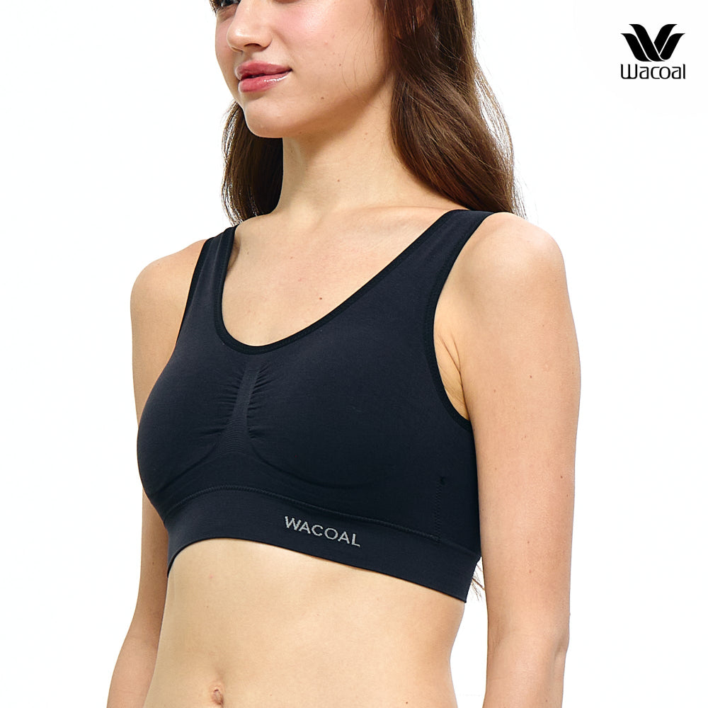 Wacoal Lingerie บรามีตะขอ ไร้ตะเข็บ รุ่น WH9C43 สีดำ (BL)
