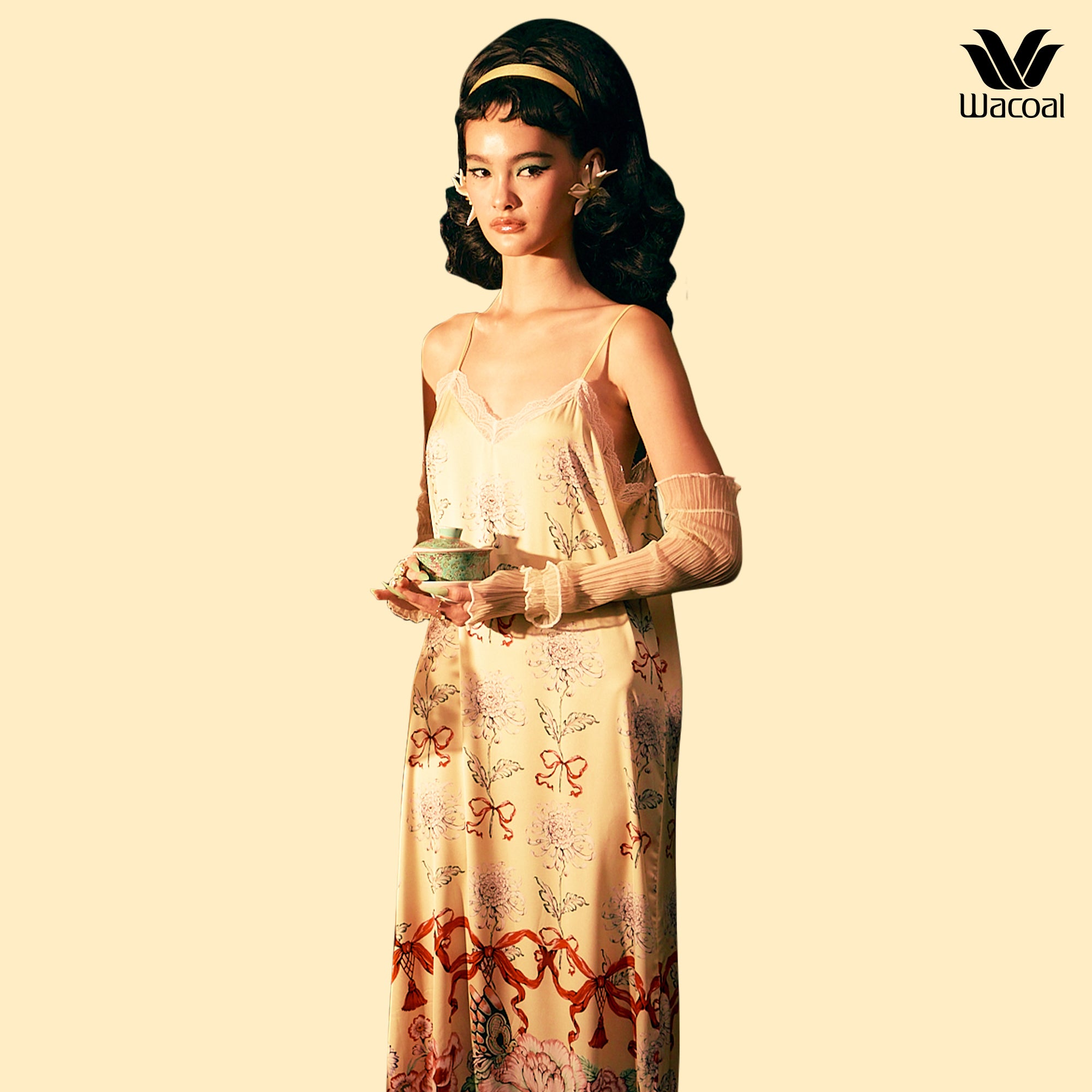 Wacoal X Phanna เดรสกระโปรงยาว รุ่น WN6D10 สีเหลือง (YE)