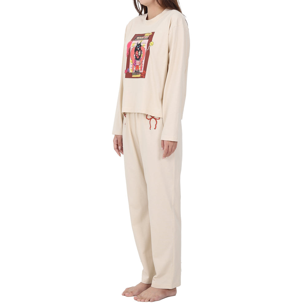 Wacoal X Milly & Mercy เสื้อ Sweater คอกลมแขนยาว พร้อมกางเกงขายาวเข้าชุด รุ่น WN9D05 สีครีม (CR)
