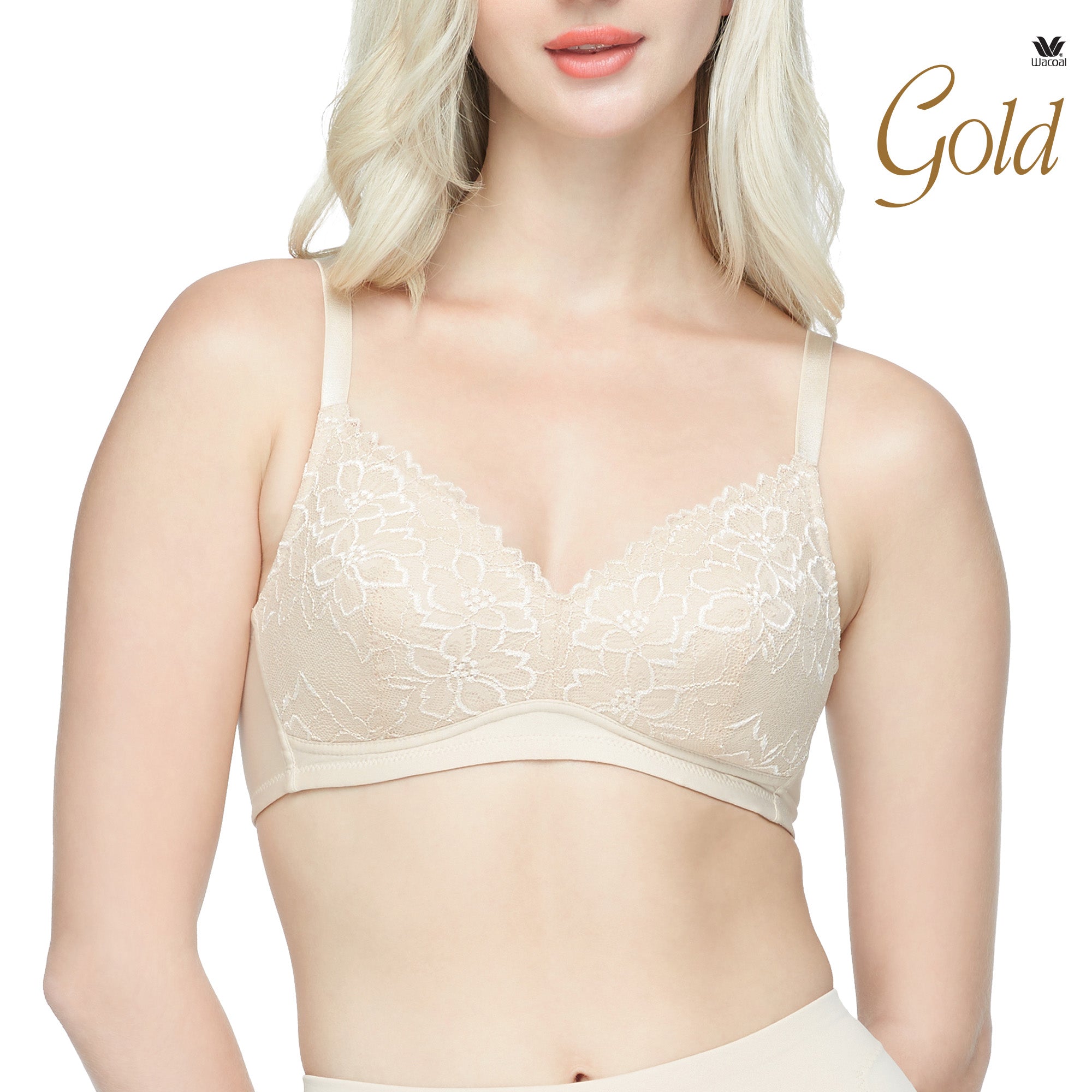 Wacoal Gold บราเพื่อสุขภาพแบบไร้โครง ไม่เสริมฟองน้ำ รุ่นWO1542 ( เข้าคู่ WO3116 ) สีเนื้อ (NN)