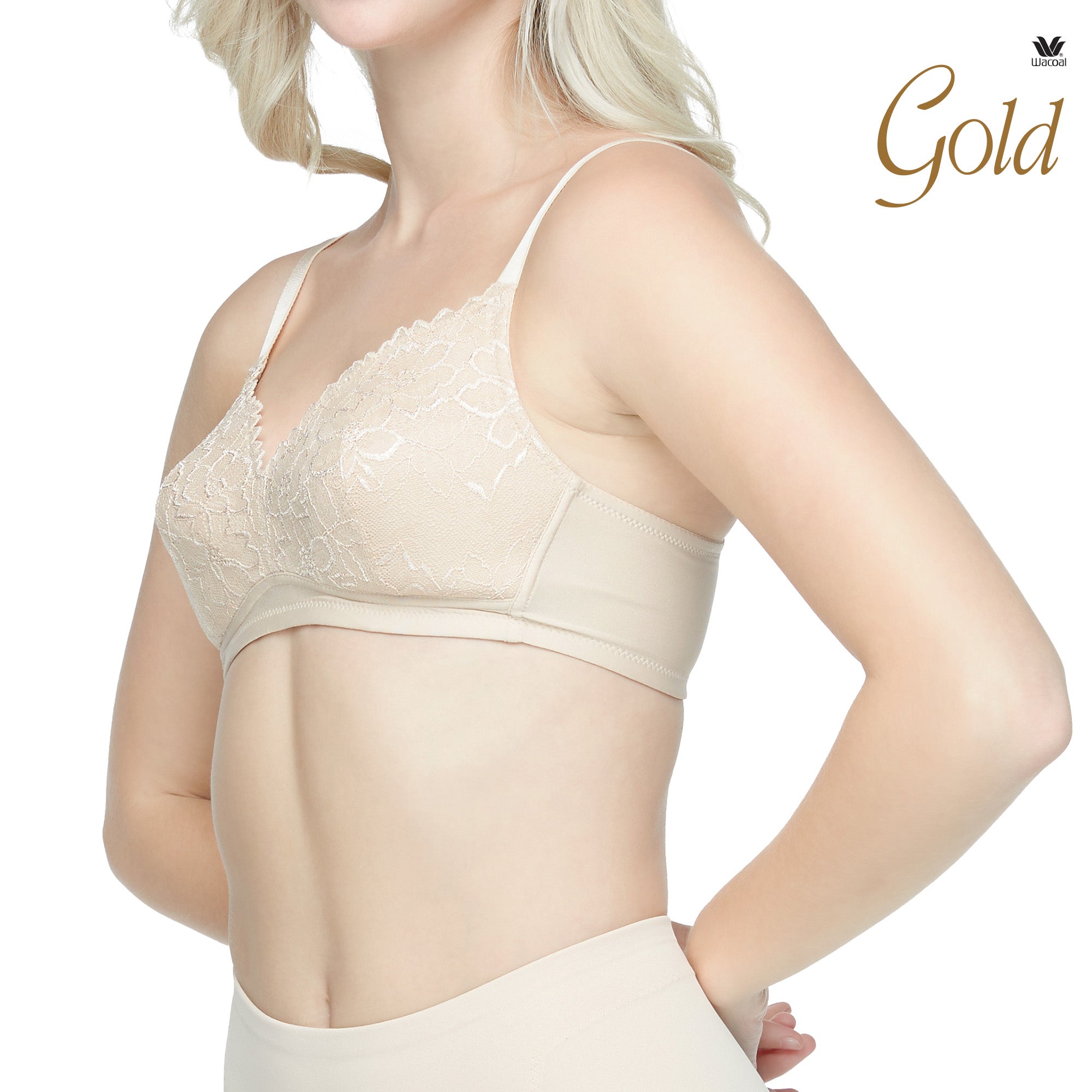 Wacoal Gold บราเพื่อสุขภาพแบบไร้โครง ไม่เสริมฟองน้ำ รุ่นWO1542 ( เข้าคู่ WO3116 ) สีเนื้อ (NN)