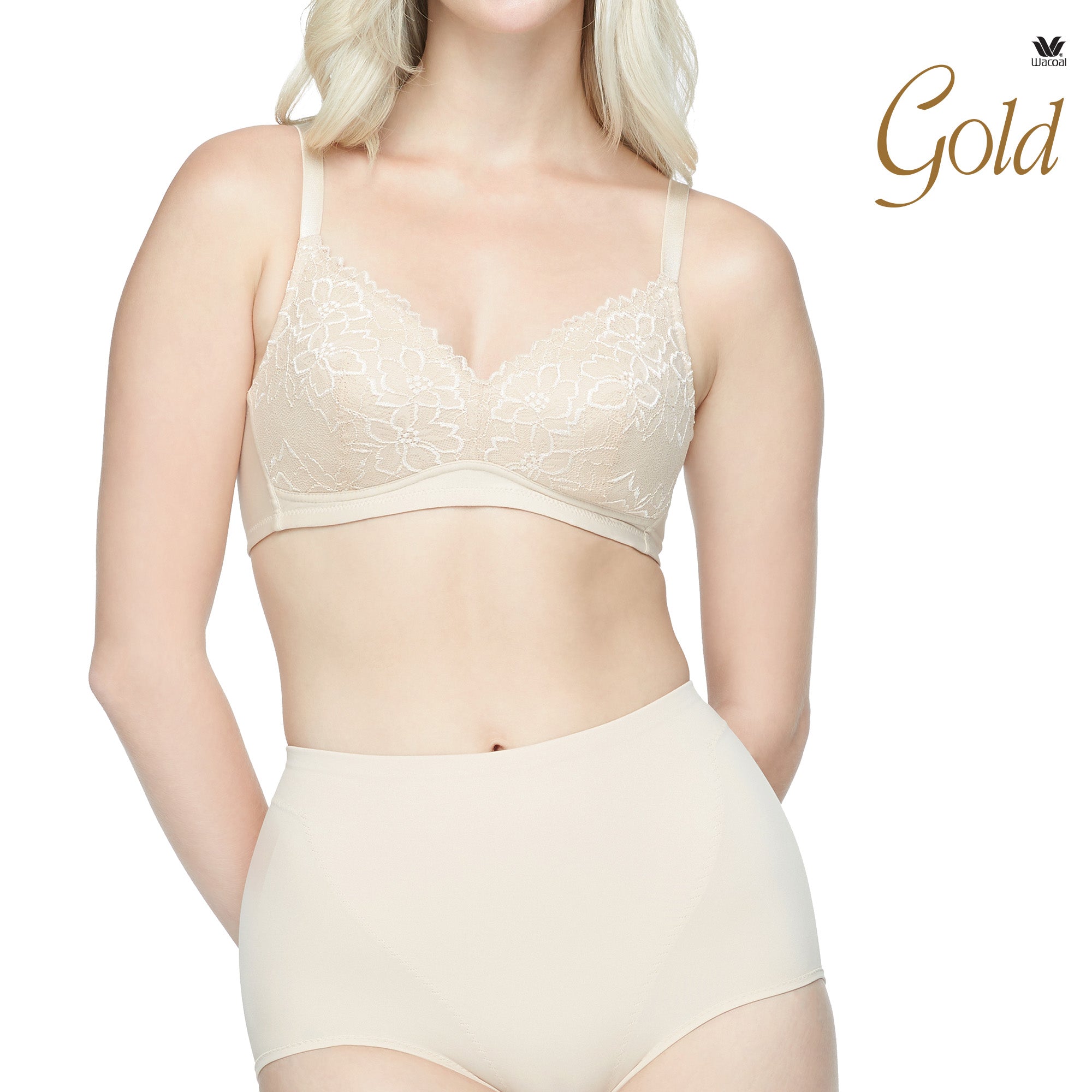 Wacoal Gold บราเพื่อสุขภาพแบบไร้โครง ไม่เสริมฟองน้ำ รุ่นWO1542 ( เข้าคู่ WO3116 ) สีเนื้อ (NN)