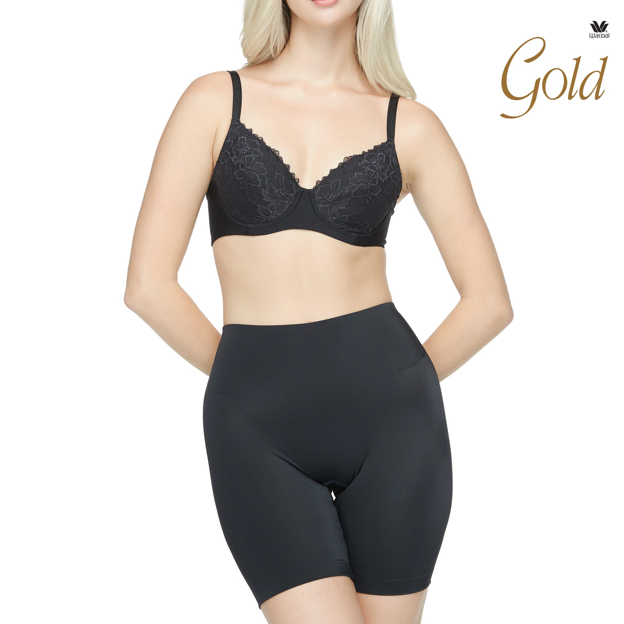 Wacoal Gold บราเพื่อสุขภาพเสริมโครงอ่อน ไม่เสริมฟองน้ำ รุ่น WO1725 (เข้าคู่ WO3203 ) สีดำ (BL)