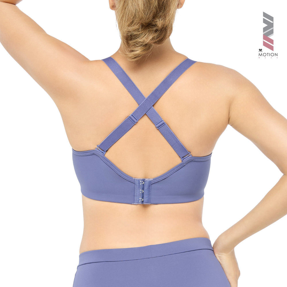 Wacoal Motion Wear บราสำหรับออกกำลังกาย In to Out (Level.2) รูปแบบตะขอ รุ่น WR1525 สีน้ำเงินอมเทา (NG)