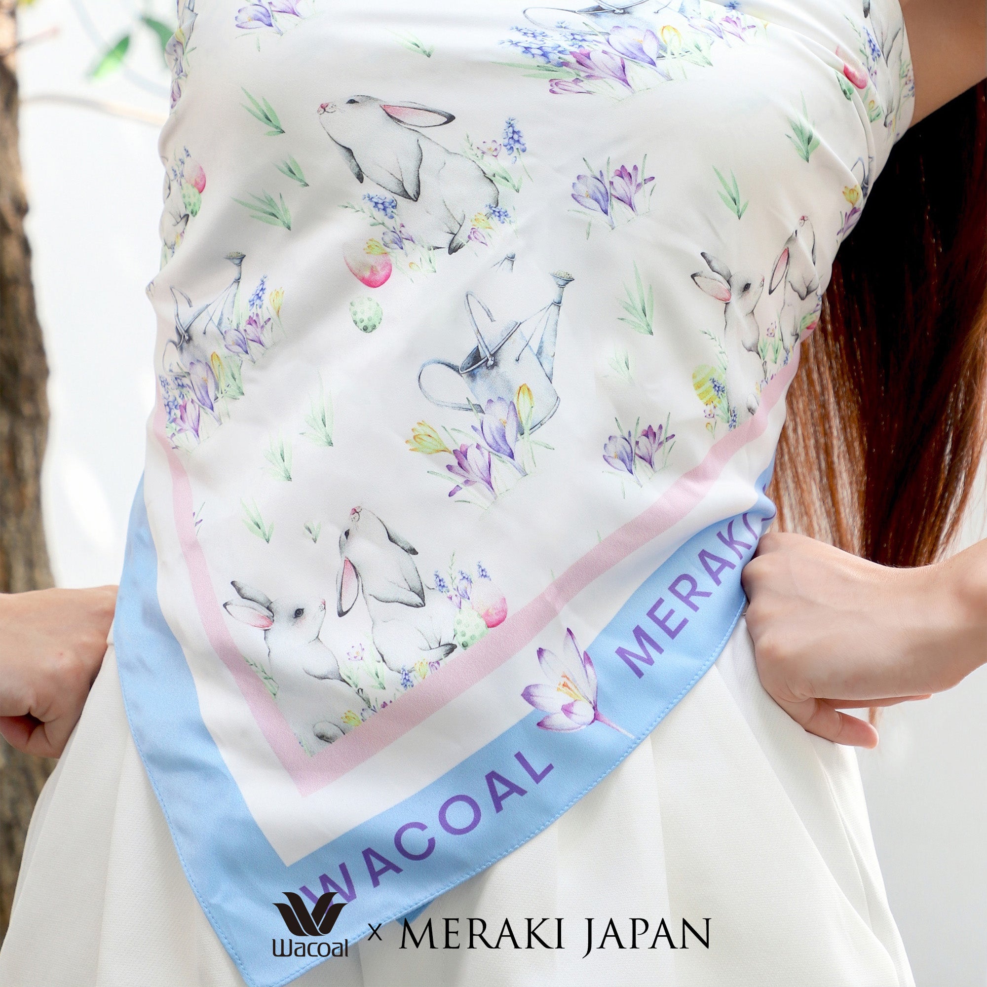 Wacoal x Meraki Rabbit in the Garden ผ้าคลุมไหล่/ผ้าคลุมอเนกประสงค์ รุ่น WW120300PE สีฟ้า (PE)
