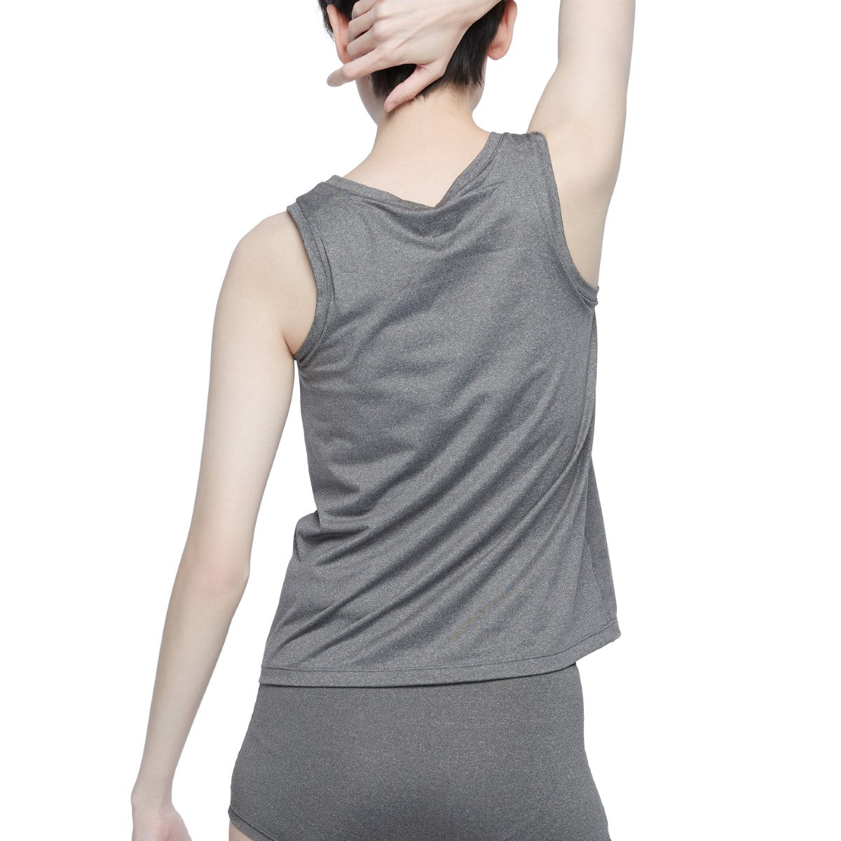 Wacoal FREEDOM เสื้อกล้ามกระชับอก แบบเต็มตัว (เสื้อและกางเกงใน) รุ่น WX1507+WX2602 สีเทาดำ (DG)