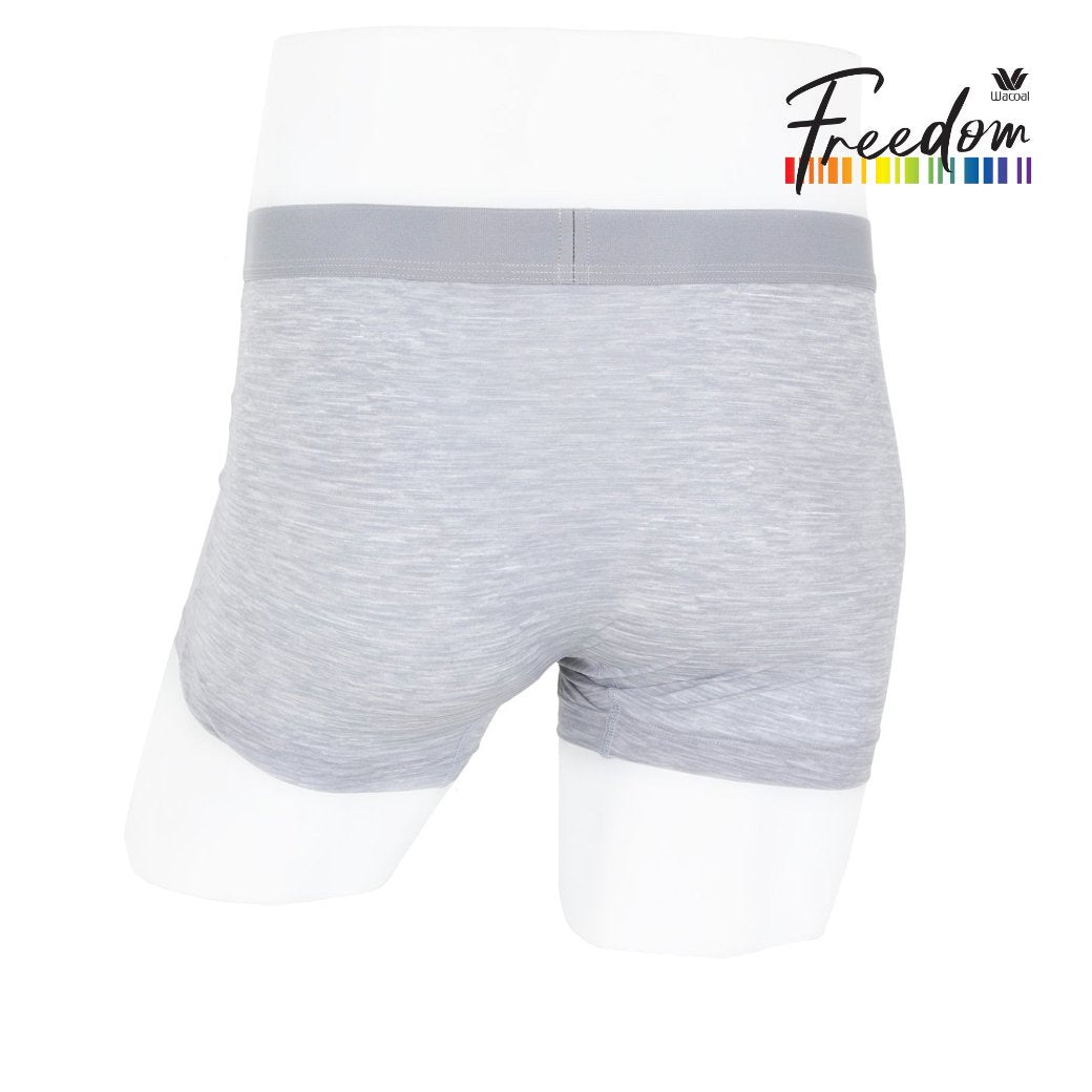 Wacoal Freedom กางเกงใน Boxer พื้นเรียบ (Top dye look) รุ่น WX2654 สีเทา (GY)