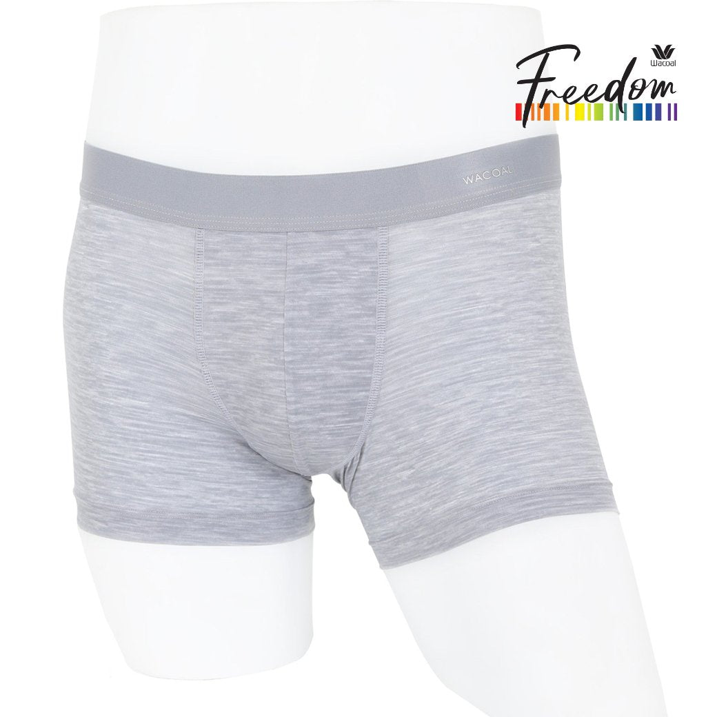 Wacoal Freedom กางเกงใน Boxer พื้นเรียบ (Top dye look) รุ่น WX2654 สีเทา (GY)
