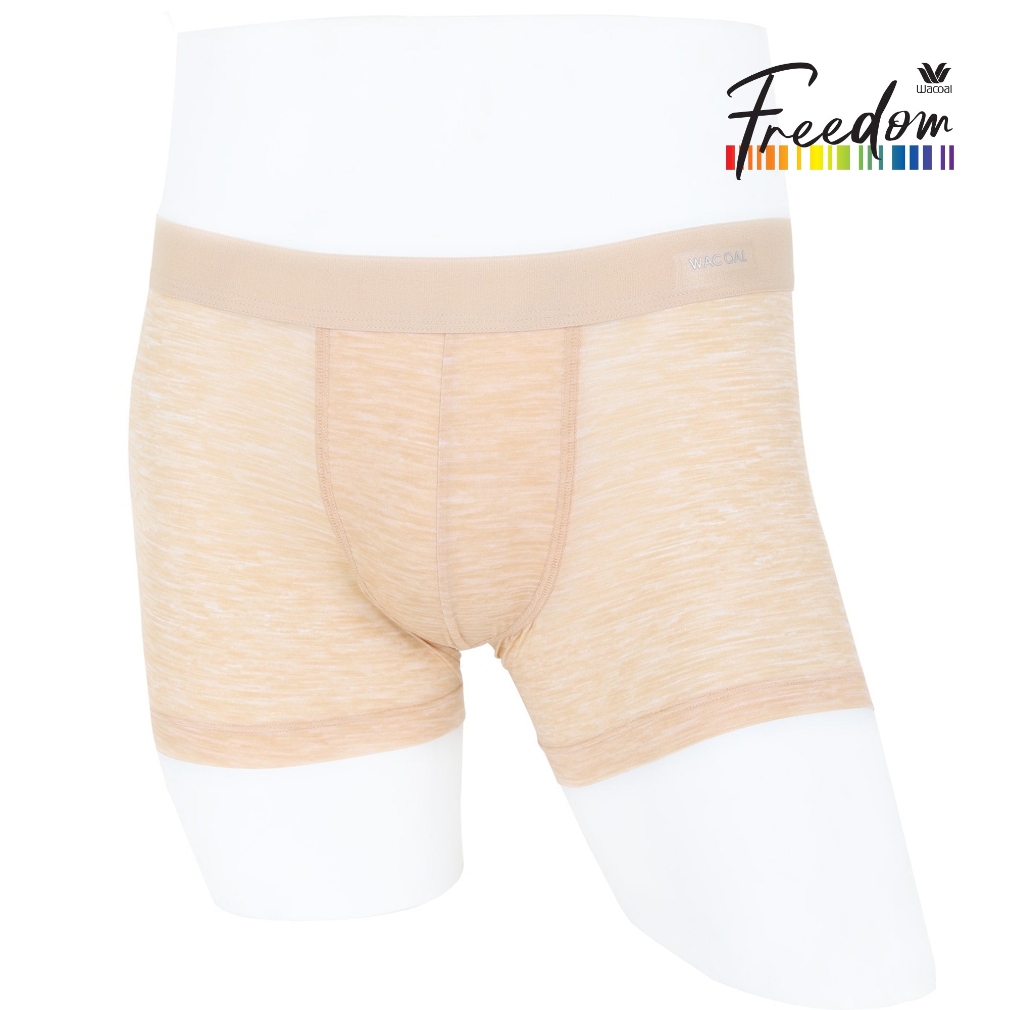 Wacoal Freedom กางเกงใน Boxer พื้นเรียบ (Top dye look) รุ่น WX2654 สีเนื้อ (NN)