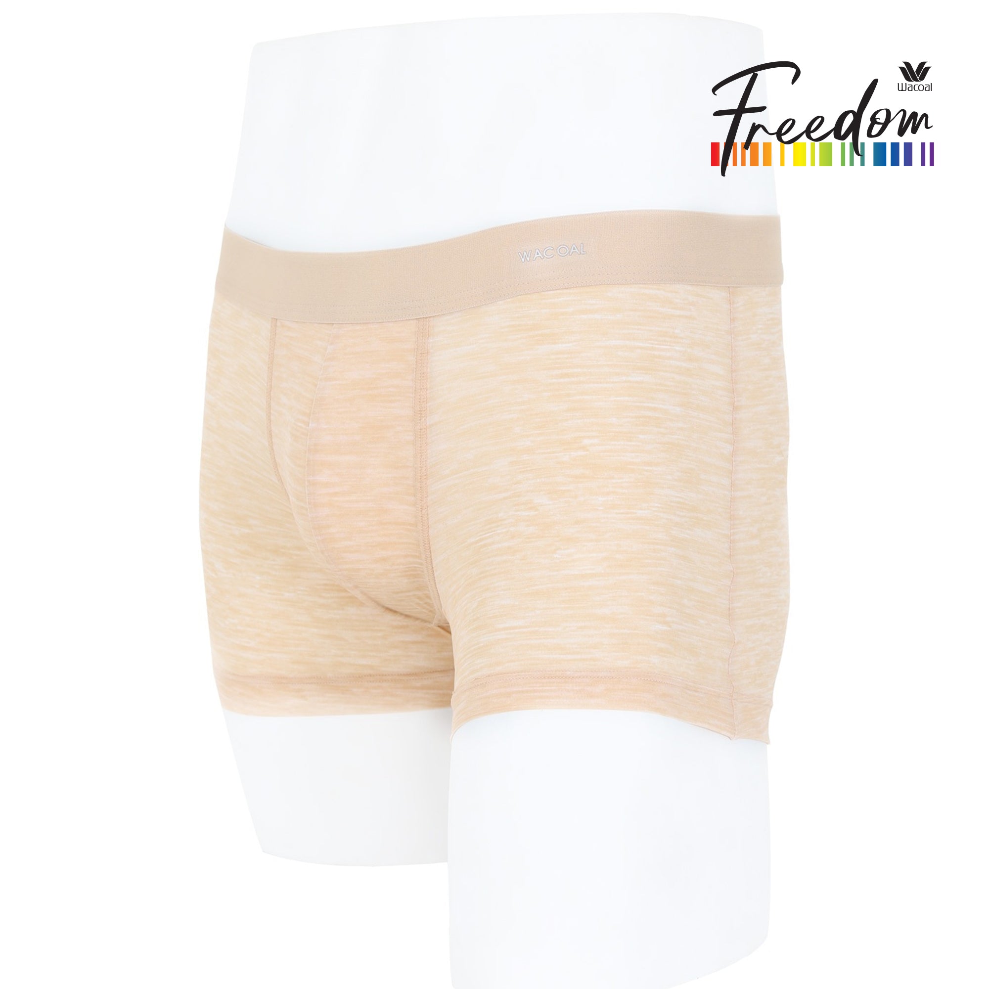 Wacoal Freedom กางเกงใน Boxer พื้นเรียบ (Top dye look) รุ่น WX2654 สีเนื้อ (NN)