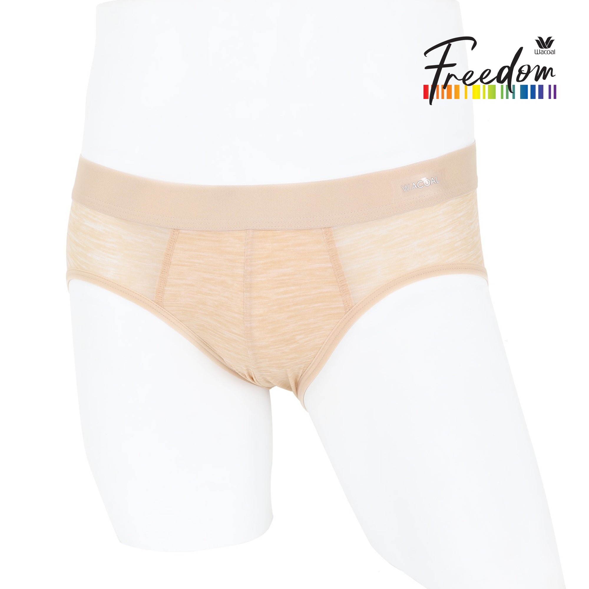 Wacoal Freedom กางเกงในชาย bikini พื้นเรียบ (Top dye look) รุ่น WX2682 สีเนื้อ (NN)