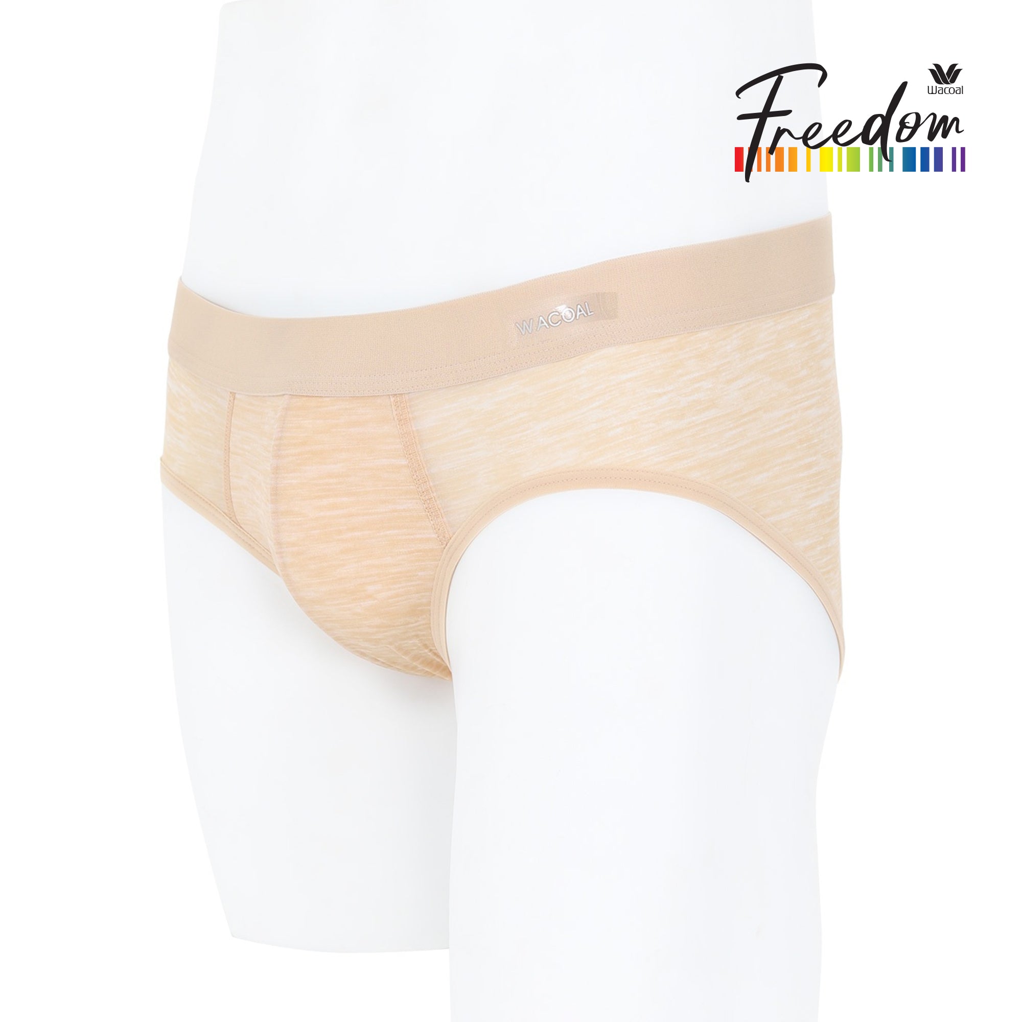 Wacoal Freedom กางเกงในชาย bikini พื้นเรียบ (Top dye look) รุ่น WX2682 สีเนื้อ (NN)