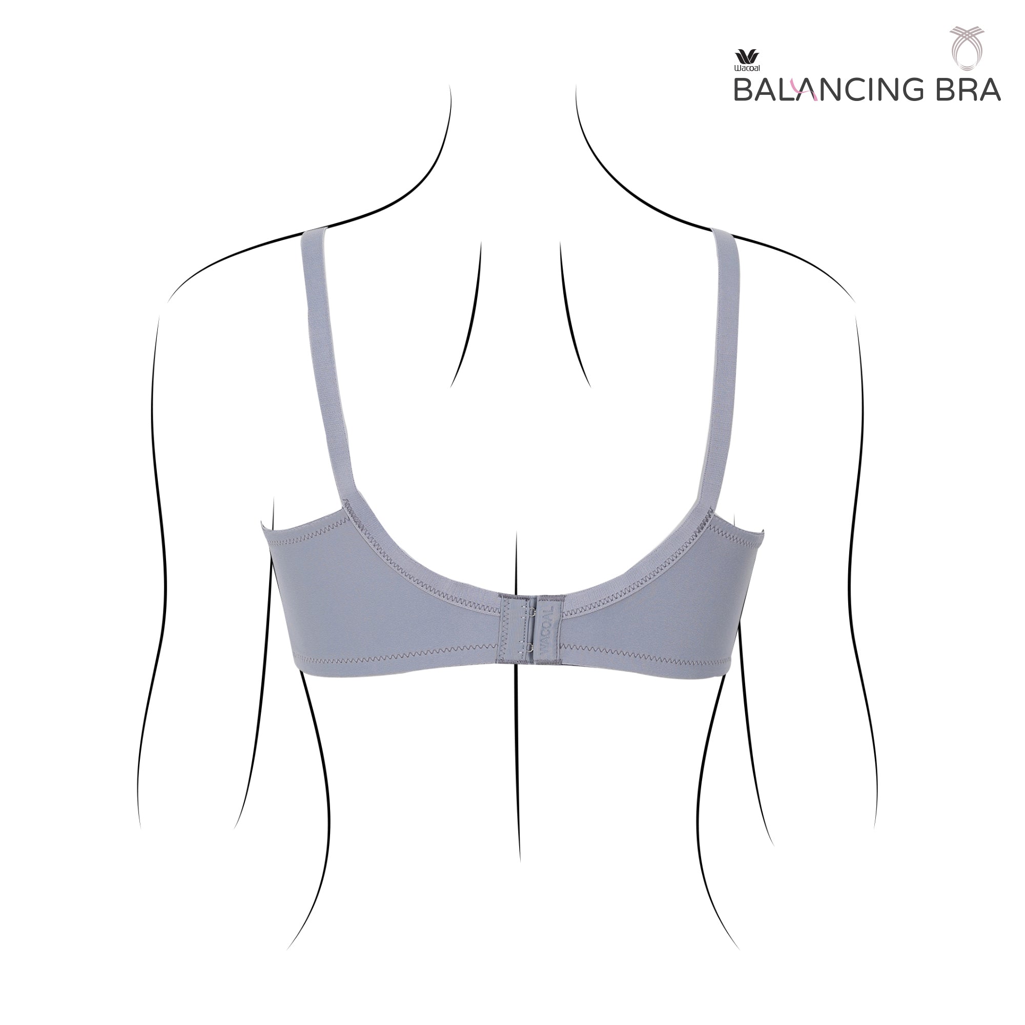 Wacoal Balancing Bra บราสำหรับใส่เต้านมเทียม รุ่น WXB515 สีเทา (GY)