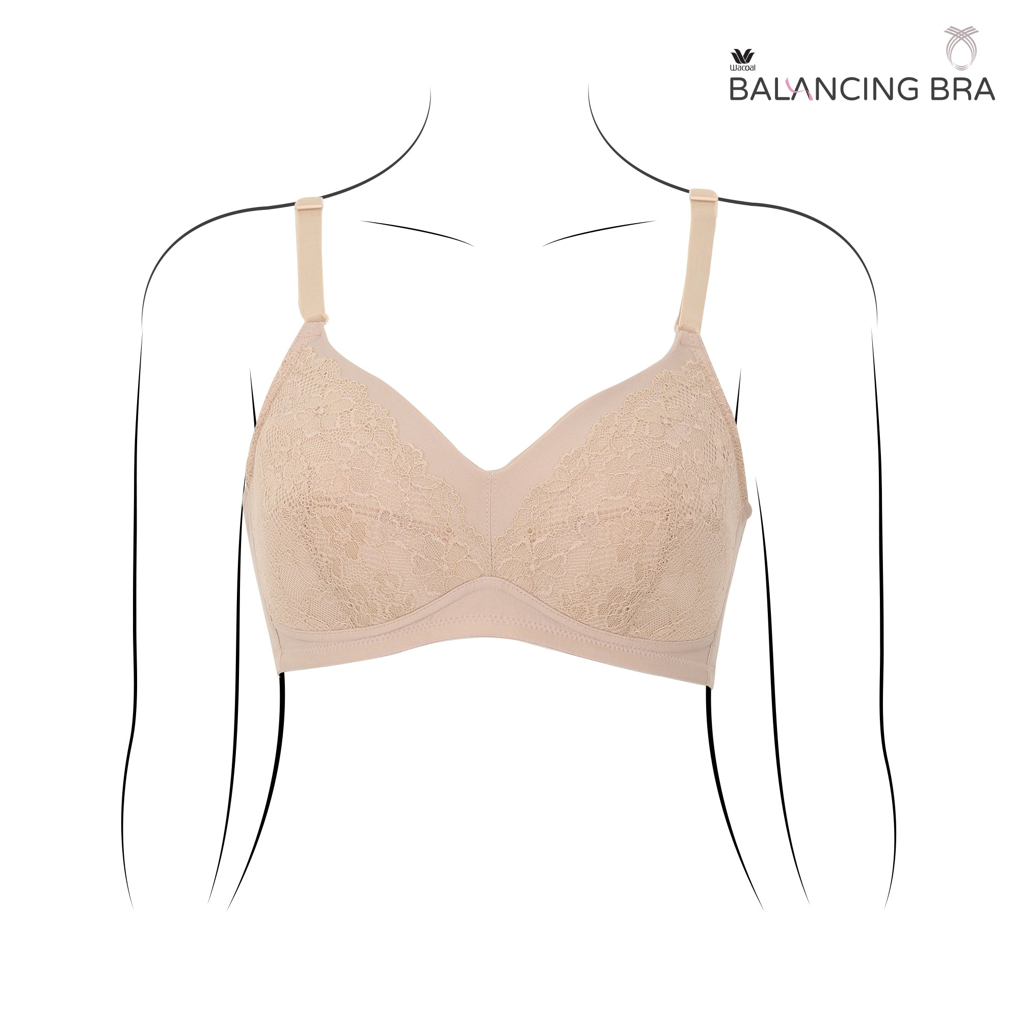 Wacoal Balancing Bra บราสำหรับใส่เต้านมเทียม รุ่น WXB515 สีเนื้อ (NN)